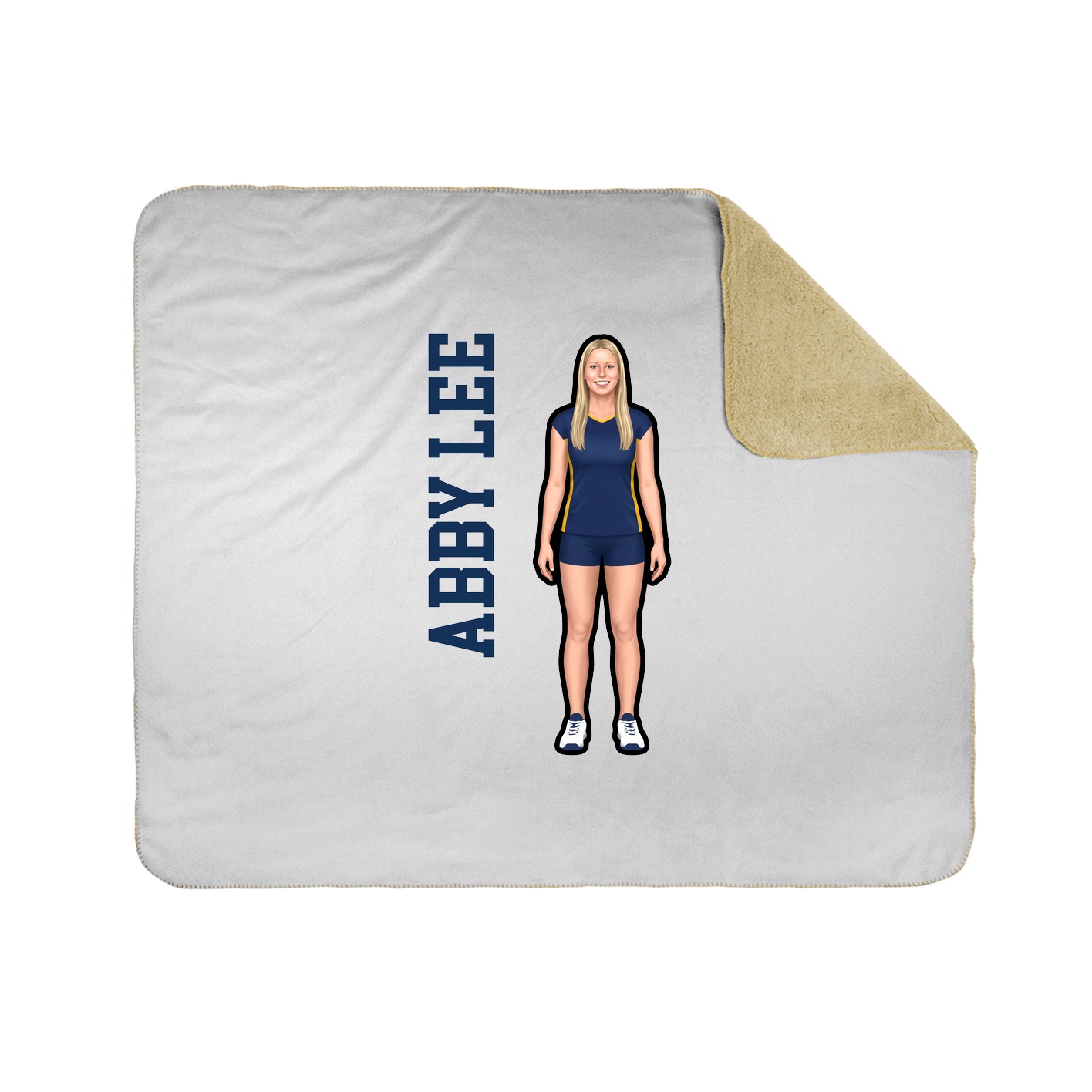 Throw Blanket — Name Vertical in White