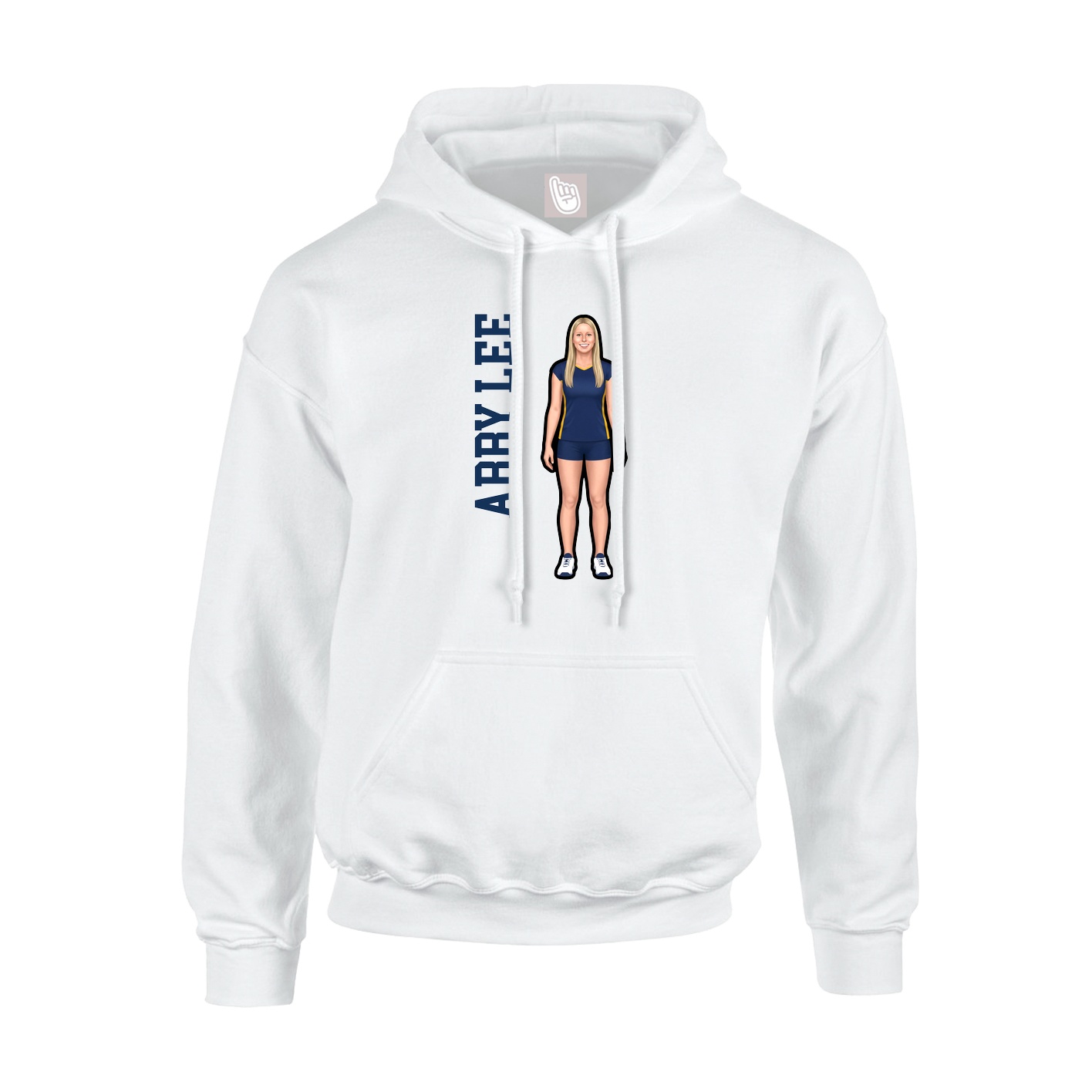 Youth Hoodie — Name Vertical in White