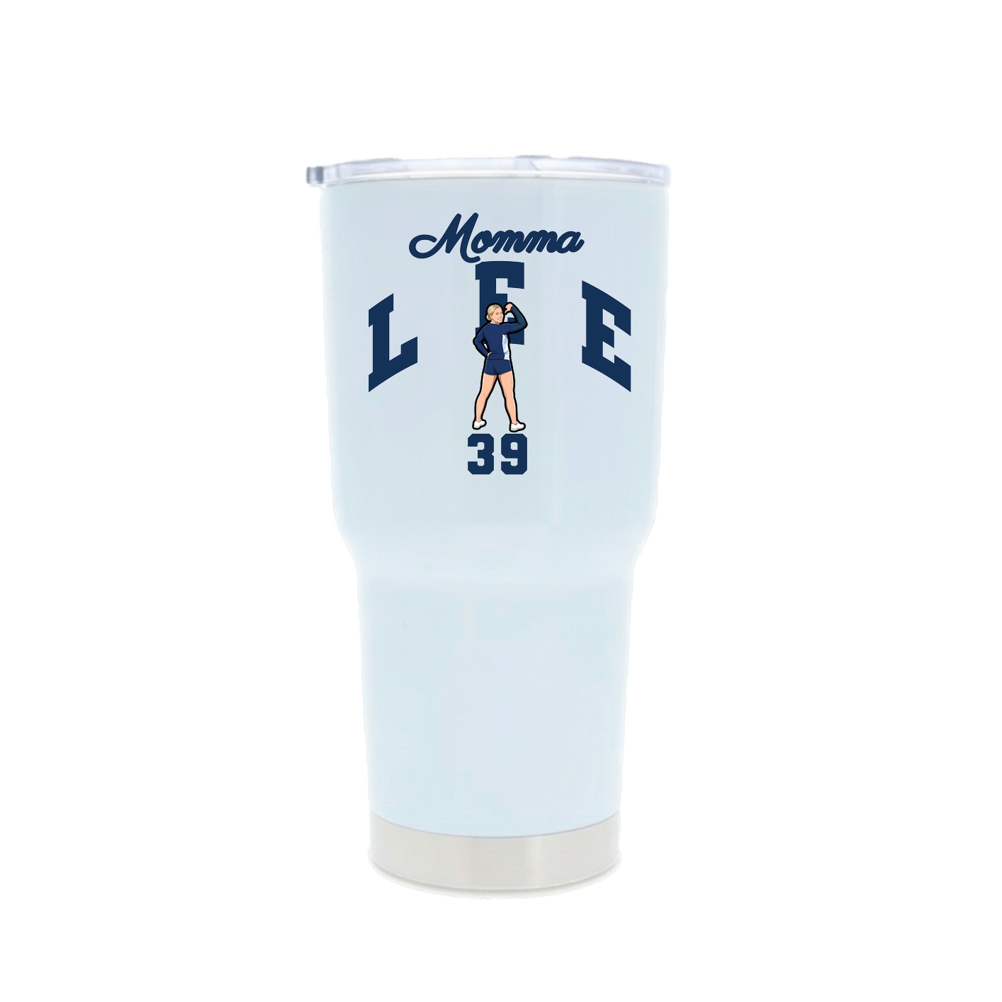 30oz Stainless Steel Tumbler — Mothers Day Arch in White