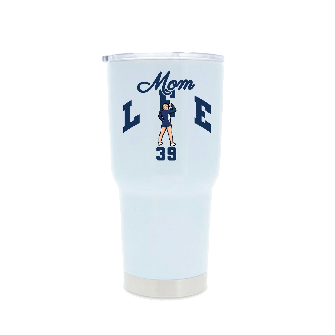 30oz Stainless Steel Tumbler — Mothers Day Arch in White