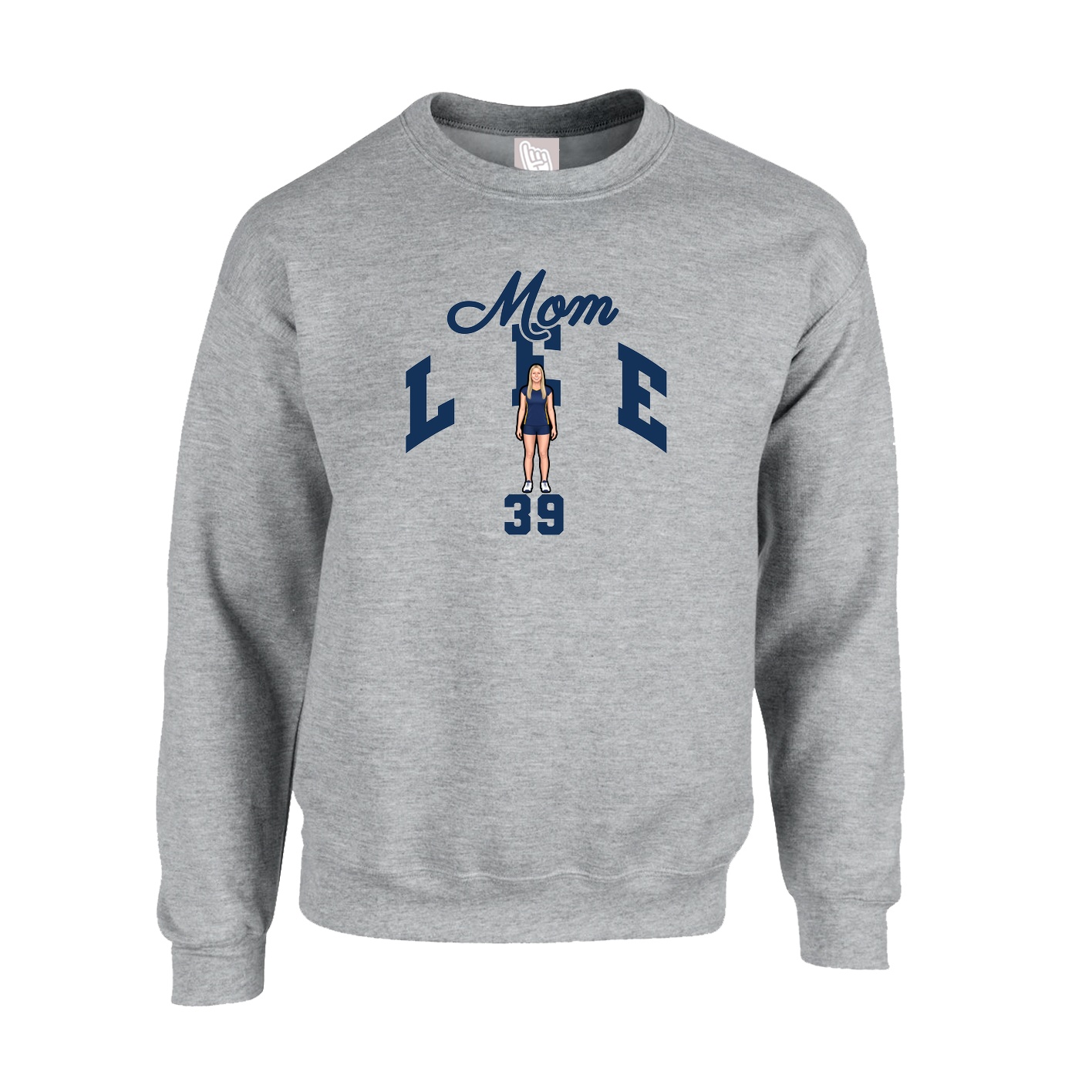 Fleece Crew — Mothers Day Arch in Grey