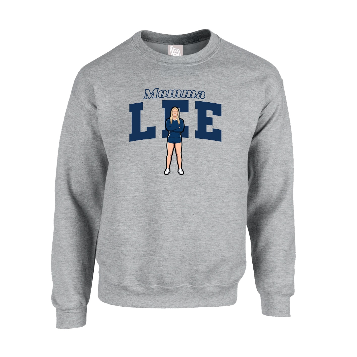 Fleece Crew — Mothers Day Block in Grey