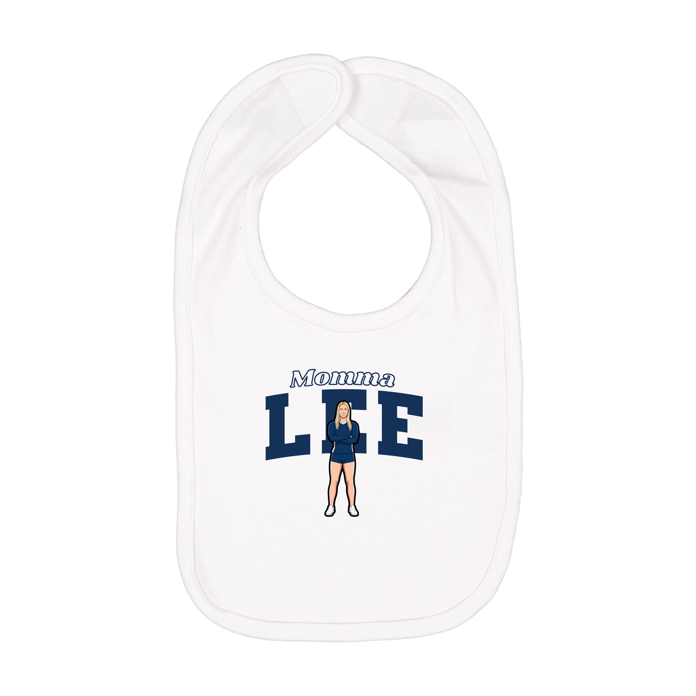 Infant Bib — Mothers Day Block in White