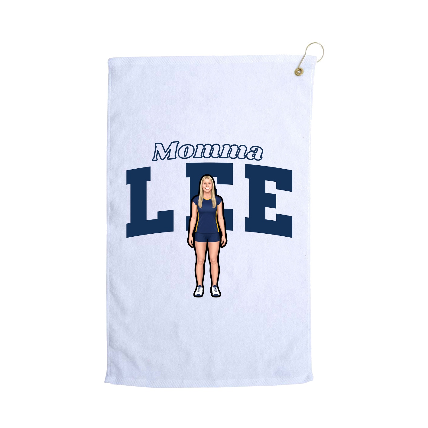 Golf Towel — Mothers Day Block in White