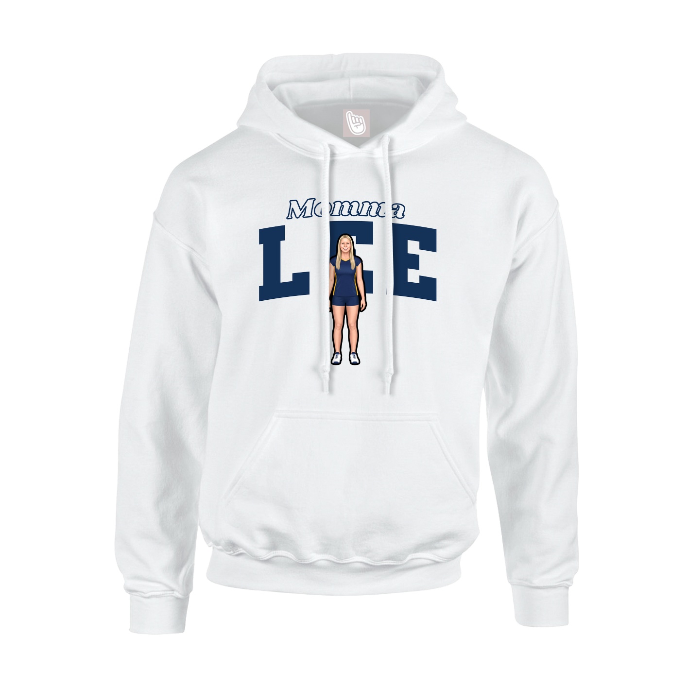 Youth Hoodie — Mothers Day Block in White