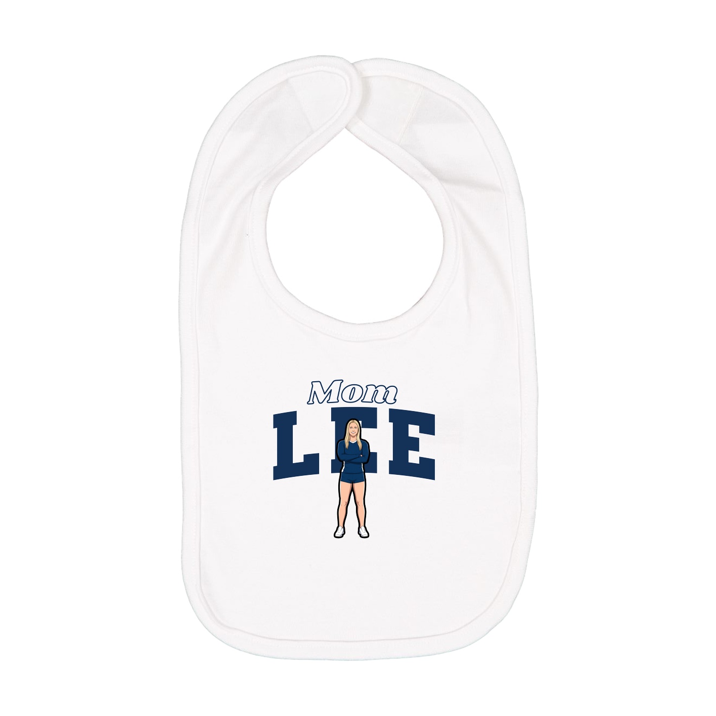 Infant Bib — Mothers Day Block in White