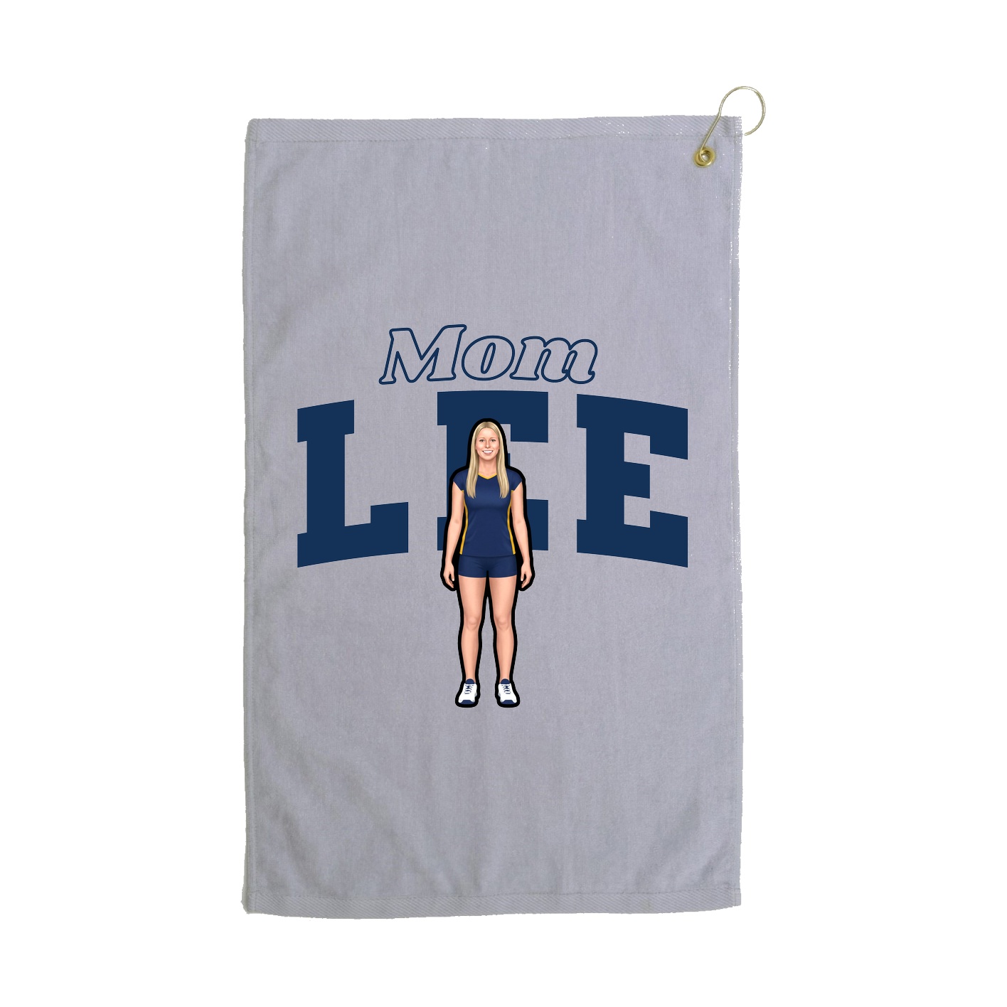 Golf Towel — Mothers Day Block in Grey