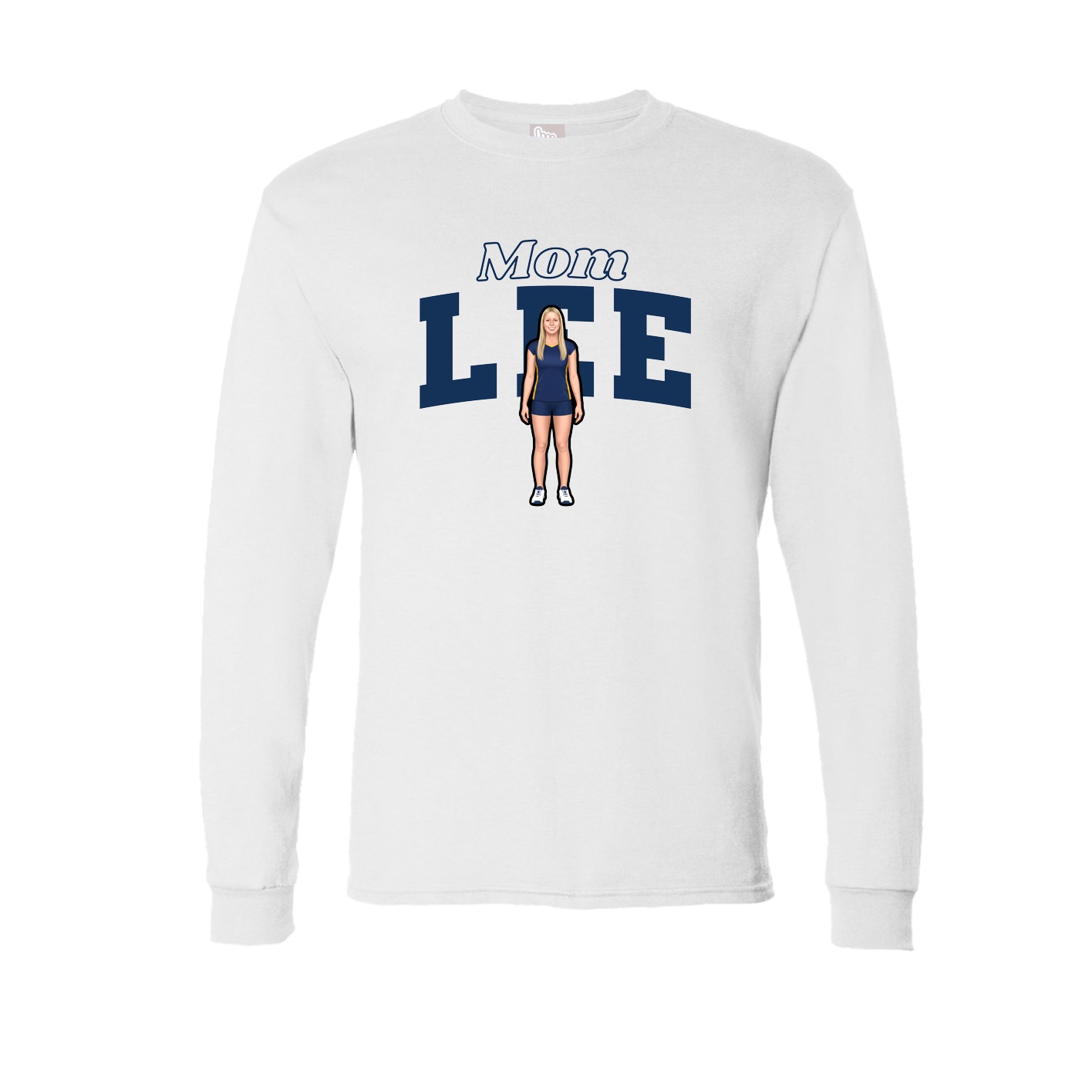 Long Sleeve Tee — Mothers Day Block in White