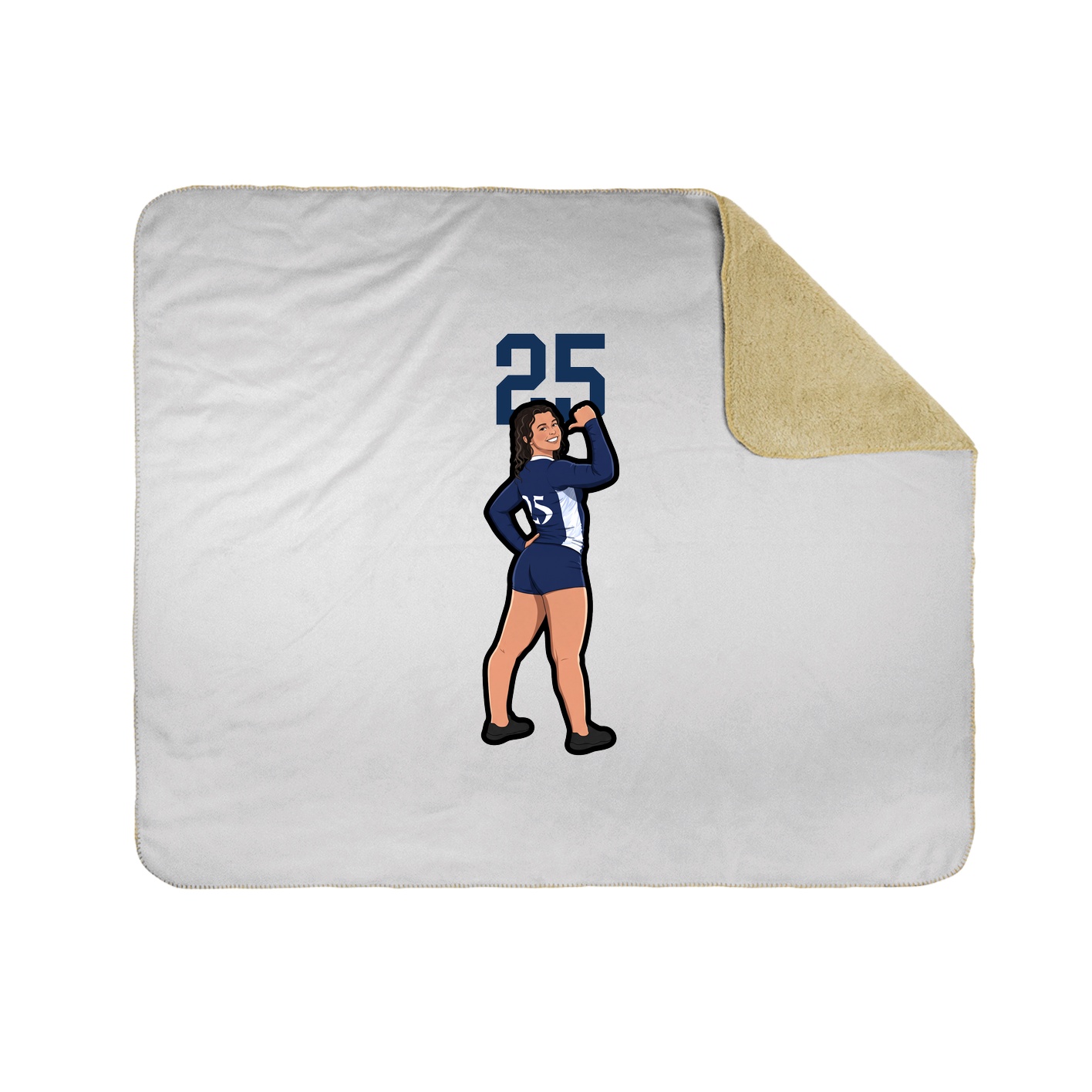 Throw Blanket — Number Top in White