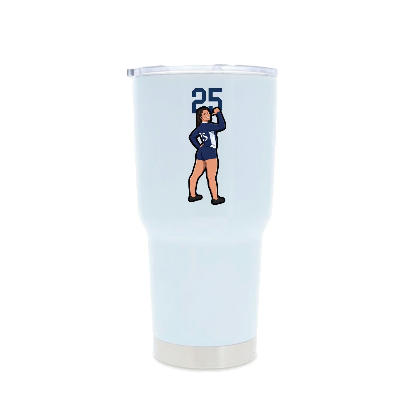 30oz Stainless Steel Tumbler — Number Top in White