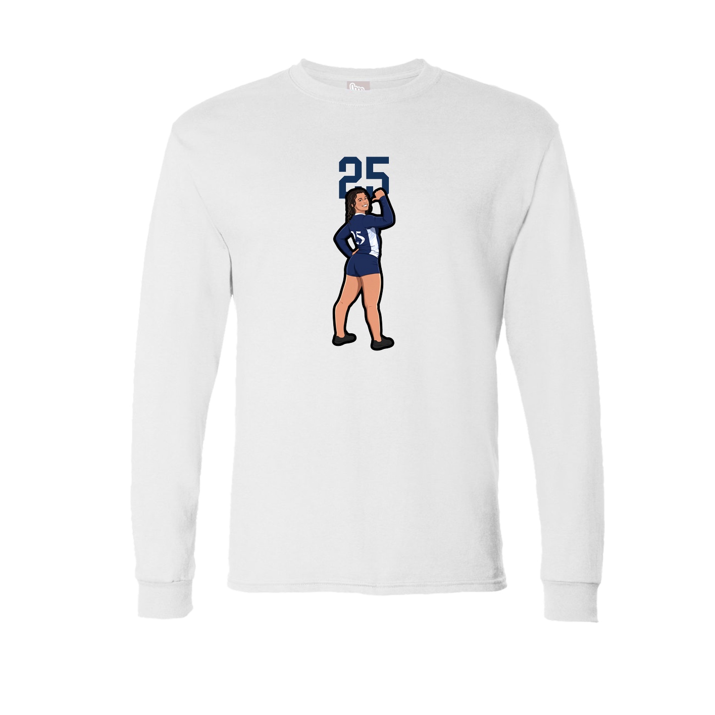 Long Sleeve Tee — Number Top in White