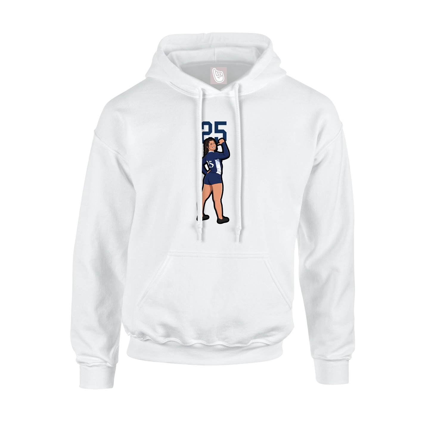 Hoodie — Number Top in White