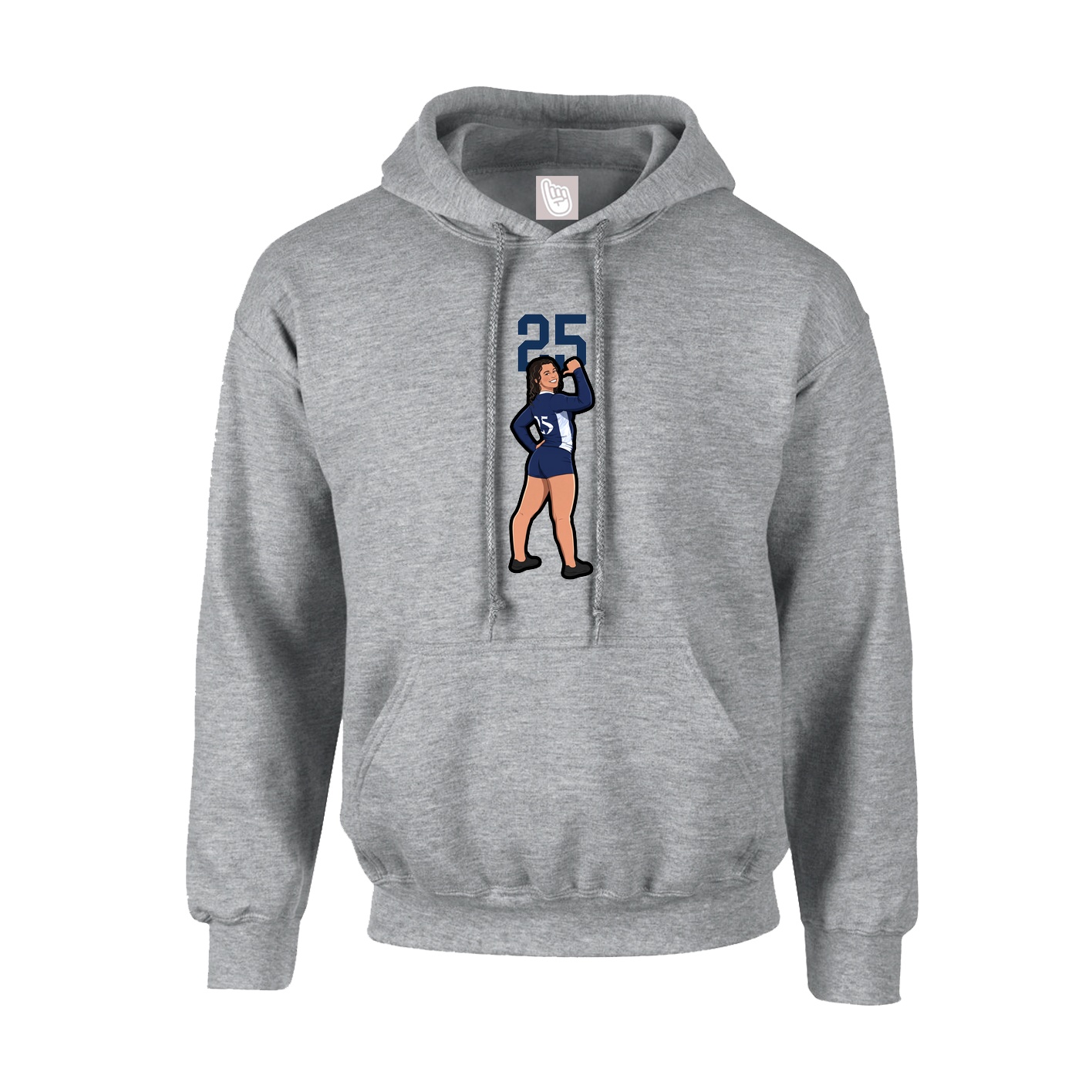 Youth Hoodie — Number Top in Grey