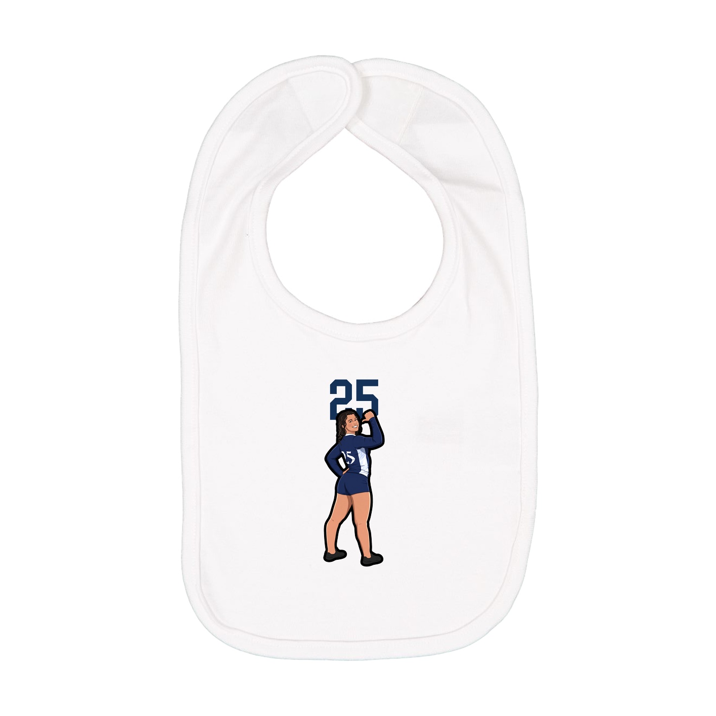 Infant Bib — Number Top in White