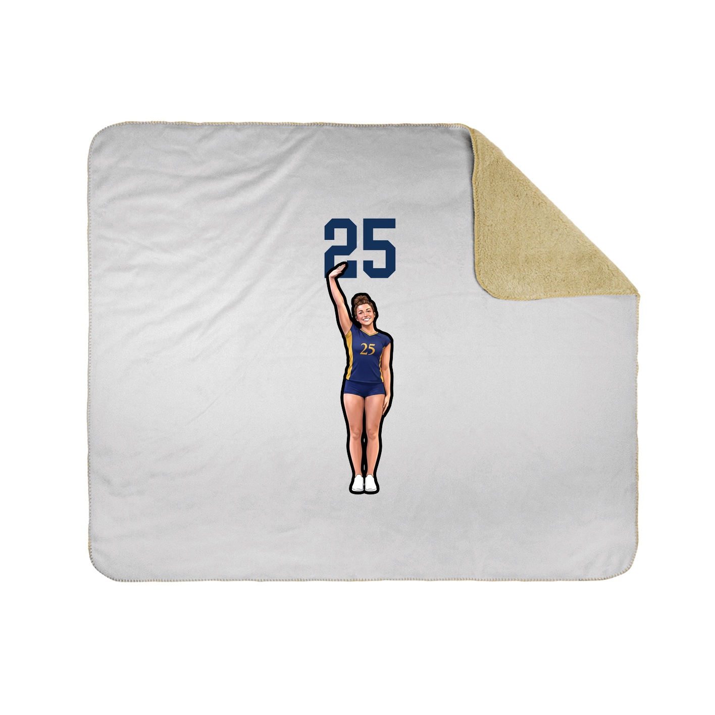 Throw Blanket — Number Top in White
