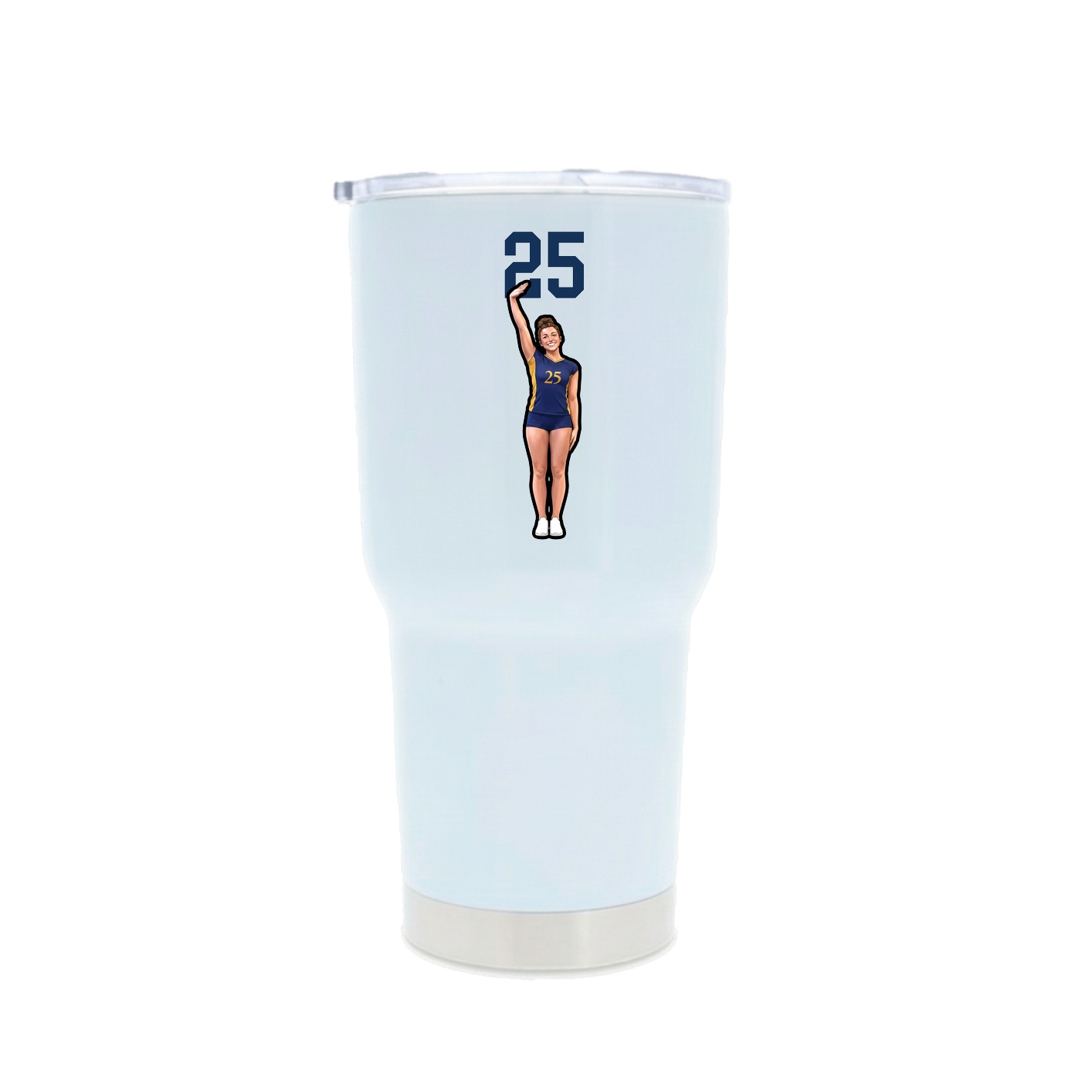 30oz Stainless Steel Tumbler — Number Top in White