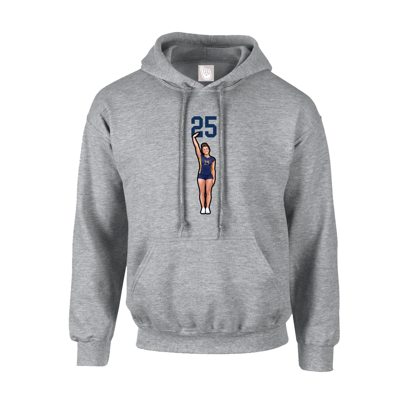 Hoodie — Number Top in Grey