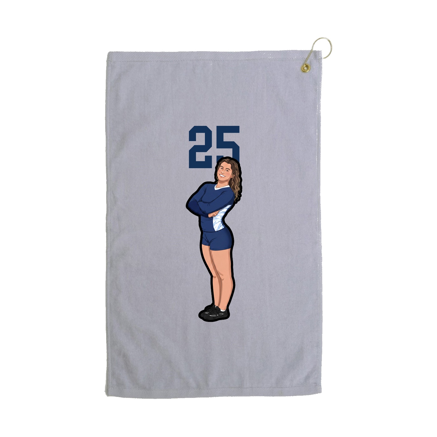 Golf Towel — Number Top in Grey