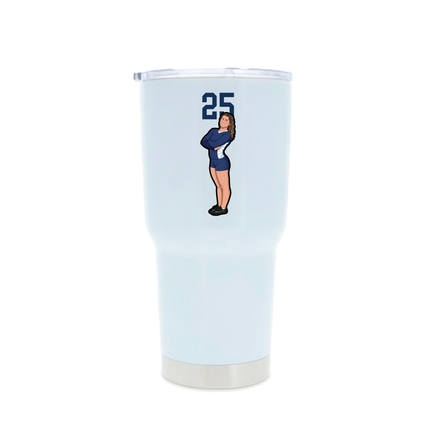 30oz Stainless Steel Tumbler — Number Top in White
