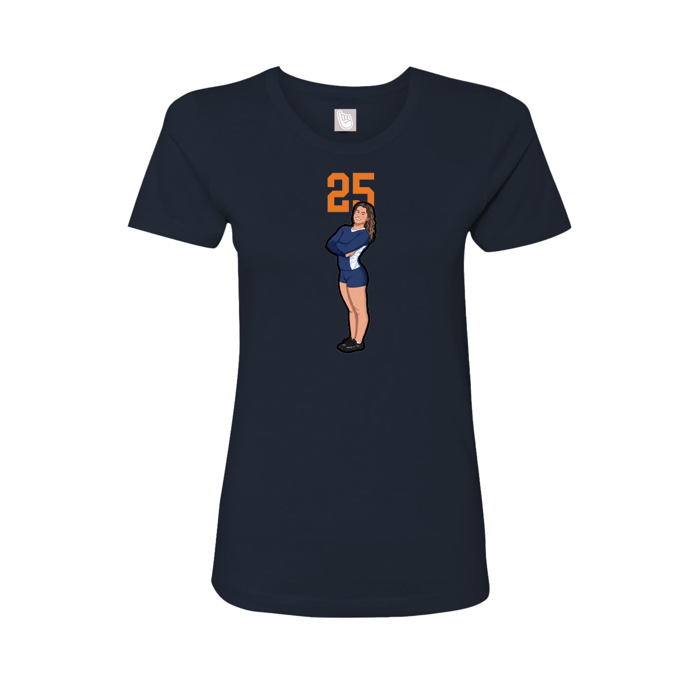 Womens Tee — Number Top in Navy
