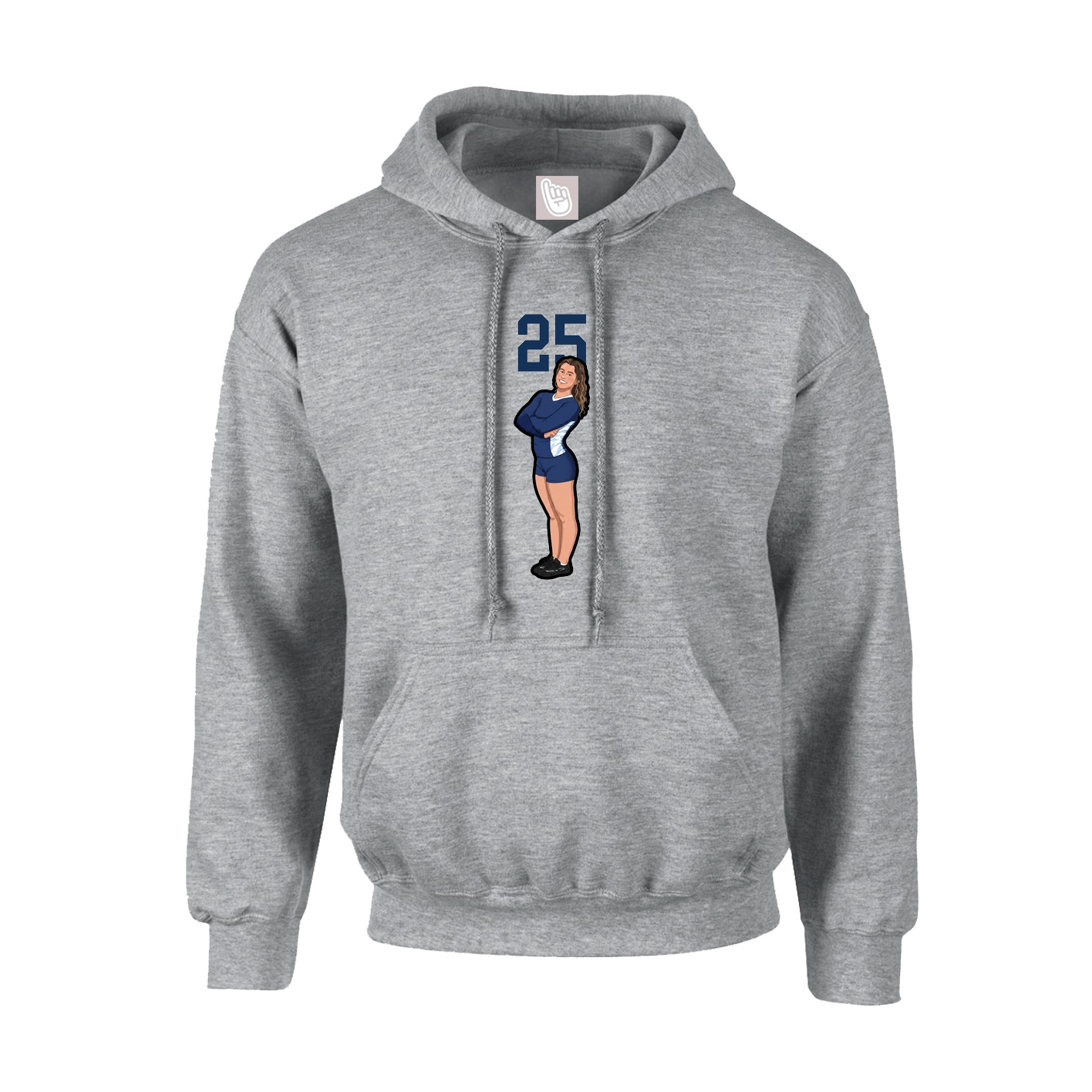 Hoodie — Number Top in Grey