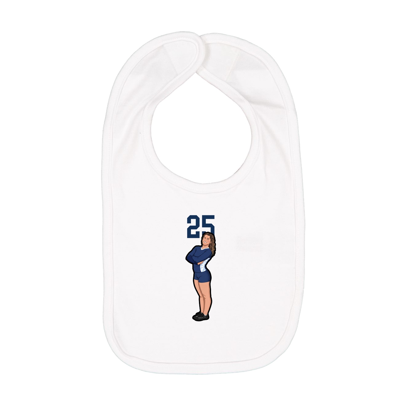 Infant Bib — Number Top in White