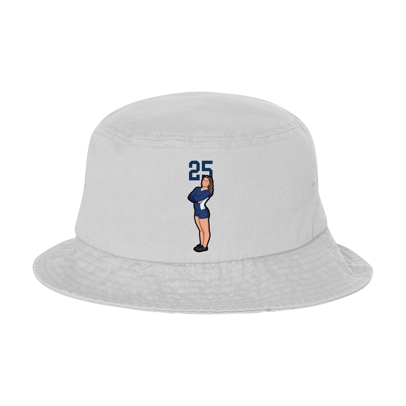 Bucket Cap — Number Top in White
