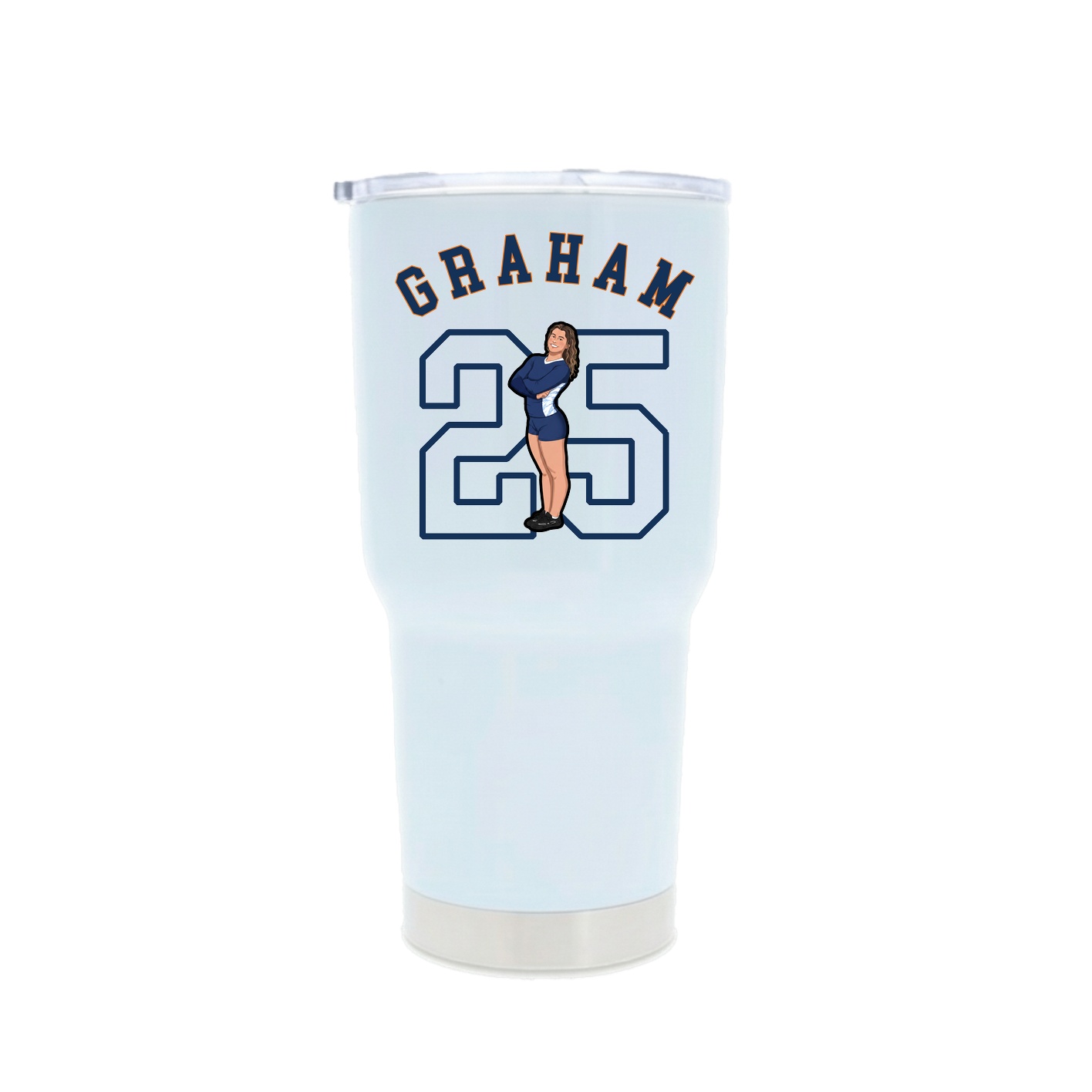 30oz Stainless Steel Tumbler — Shirsey Arch in White