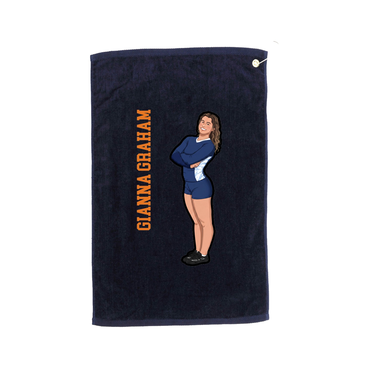 Golf Towel — Name Vertical in Navy