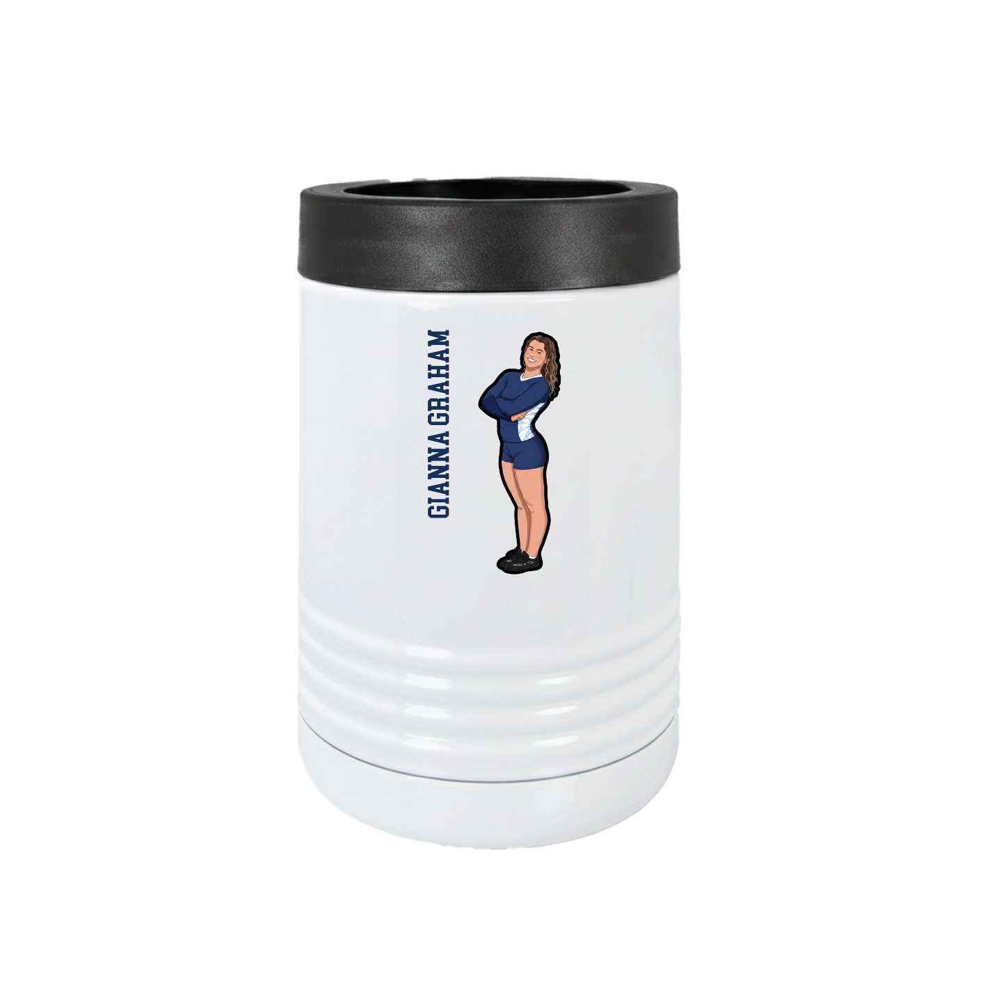 Beverage Holder — Name Vertical in White