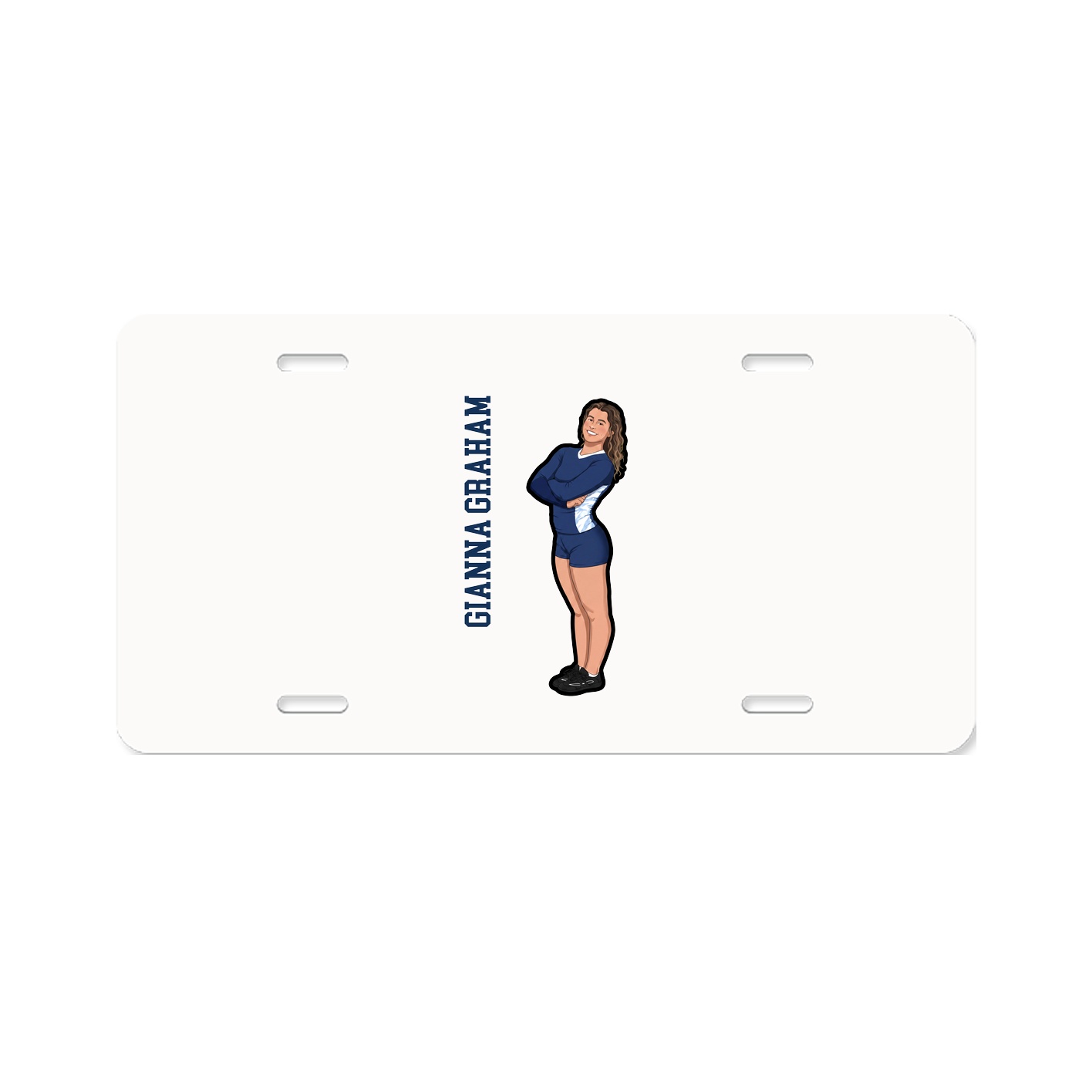 License Plate — Name Vertical in Classic
