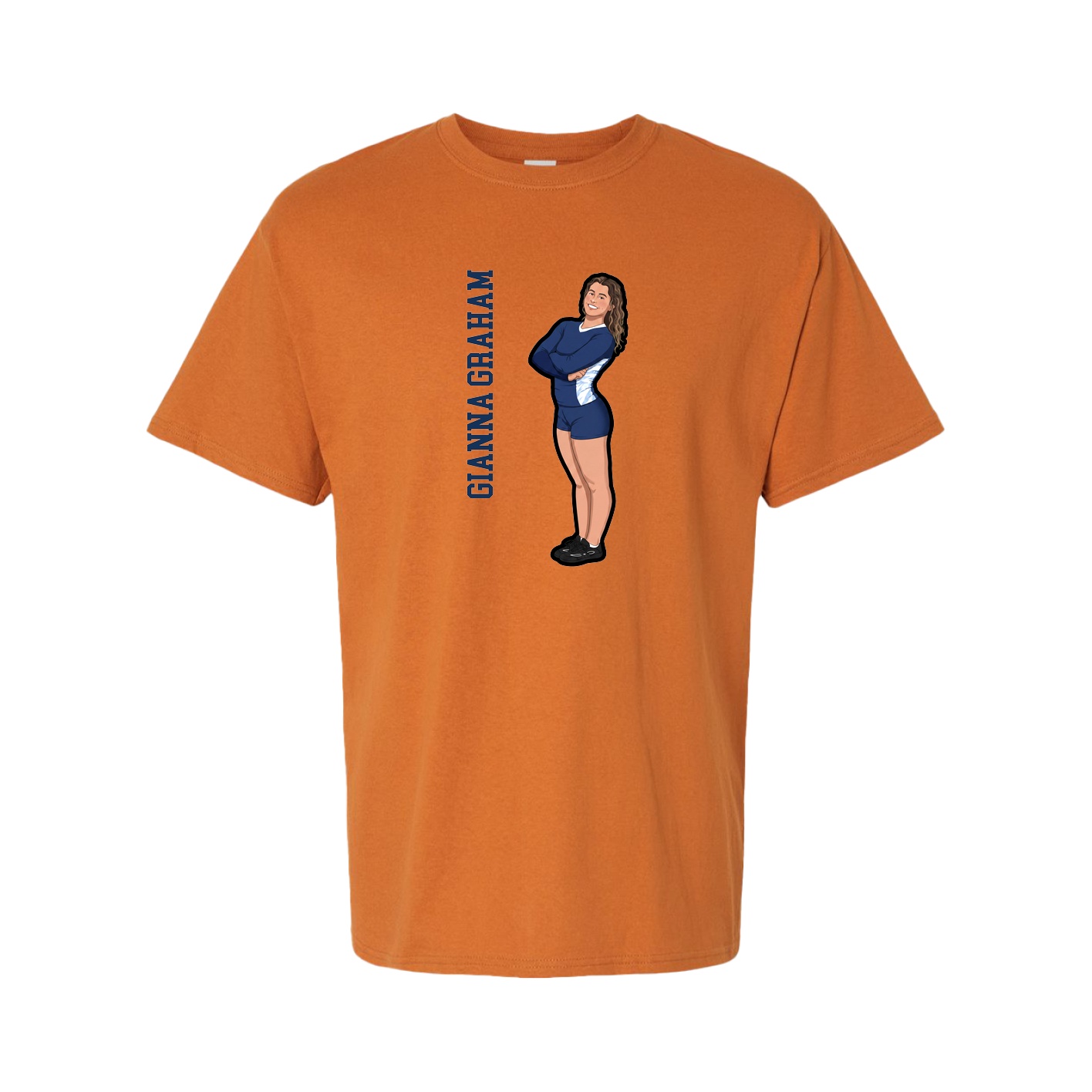 Tee — Name Vertical in Orange
