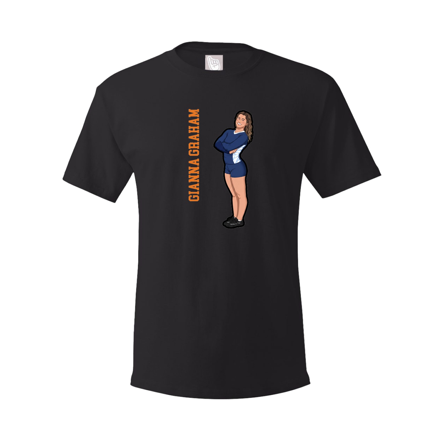 Youth Tee — Name Vertical in Black