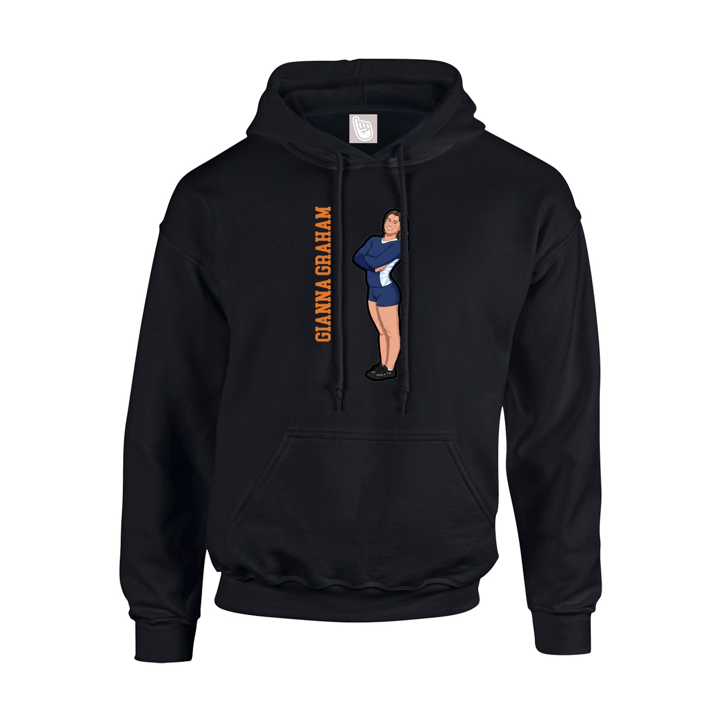Hoodie — Name Vertical in Black