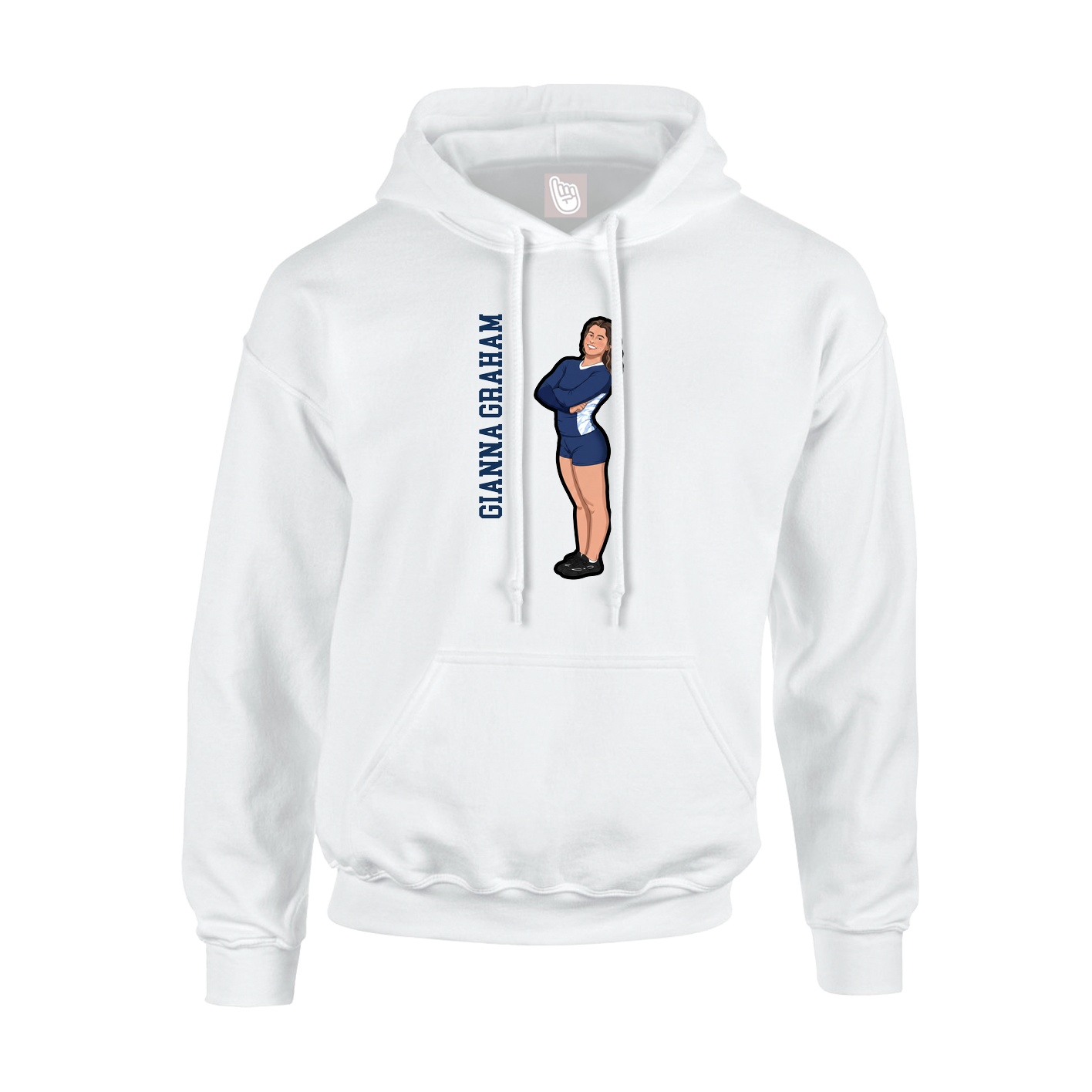 Hoodie — Name Vertical in White
