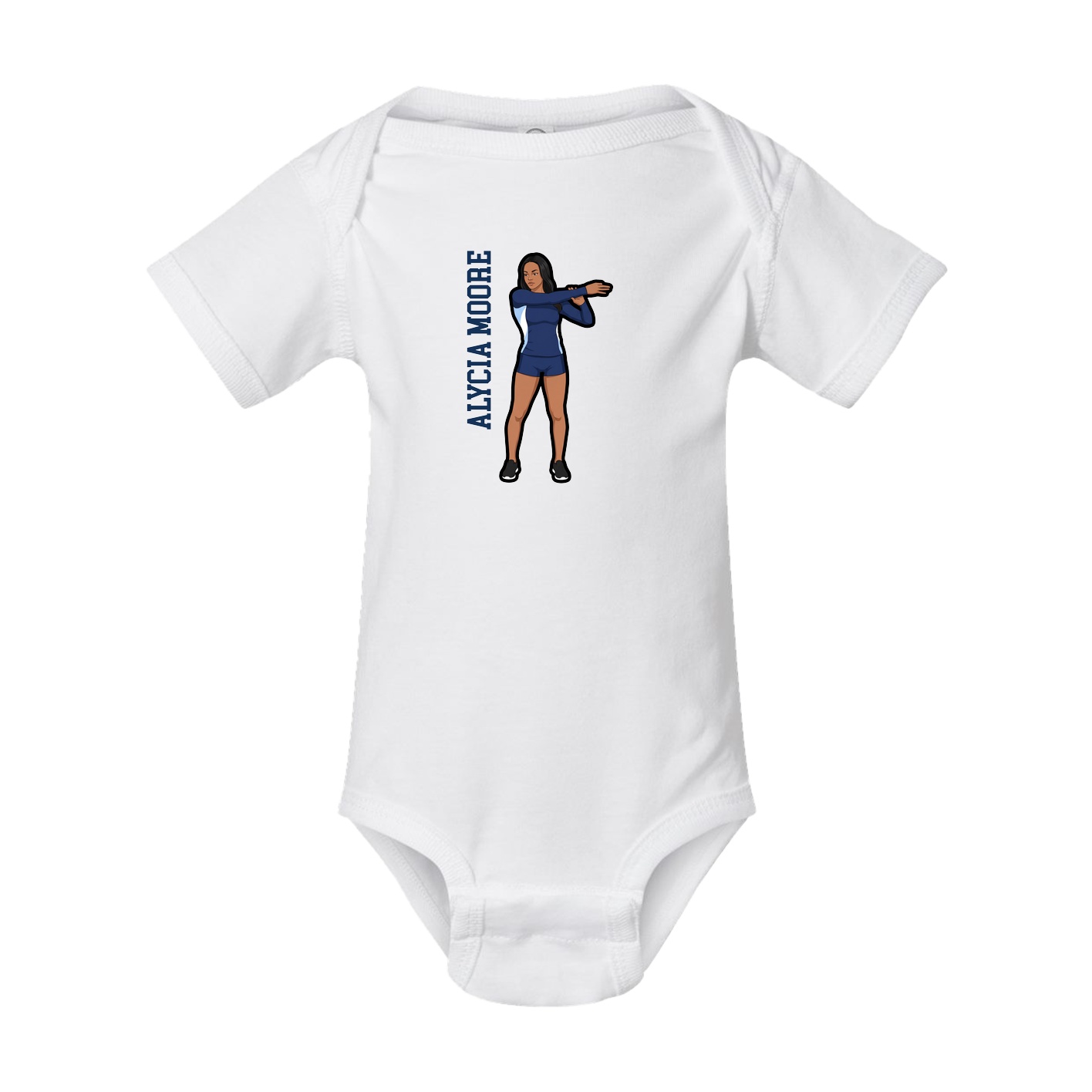 Baby Onesie — Name Vertical in White