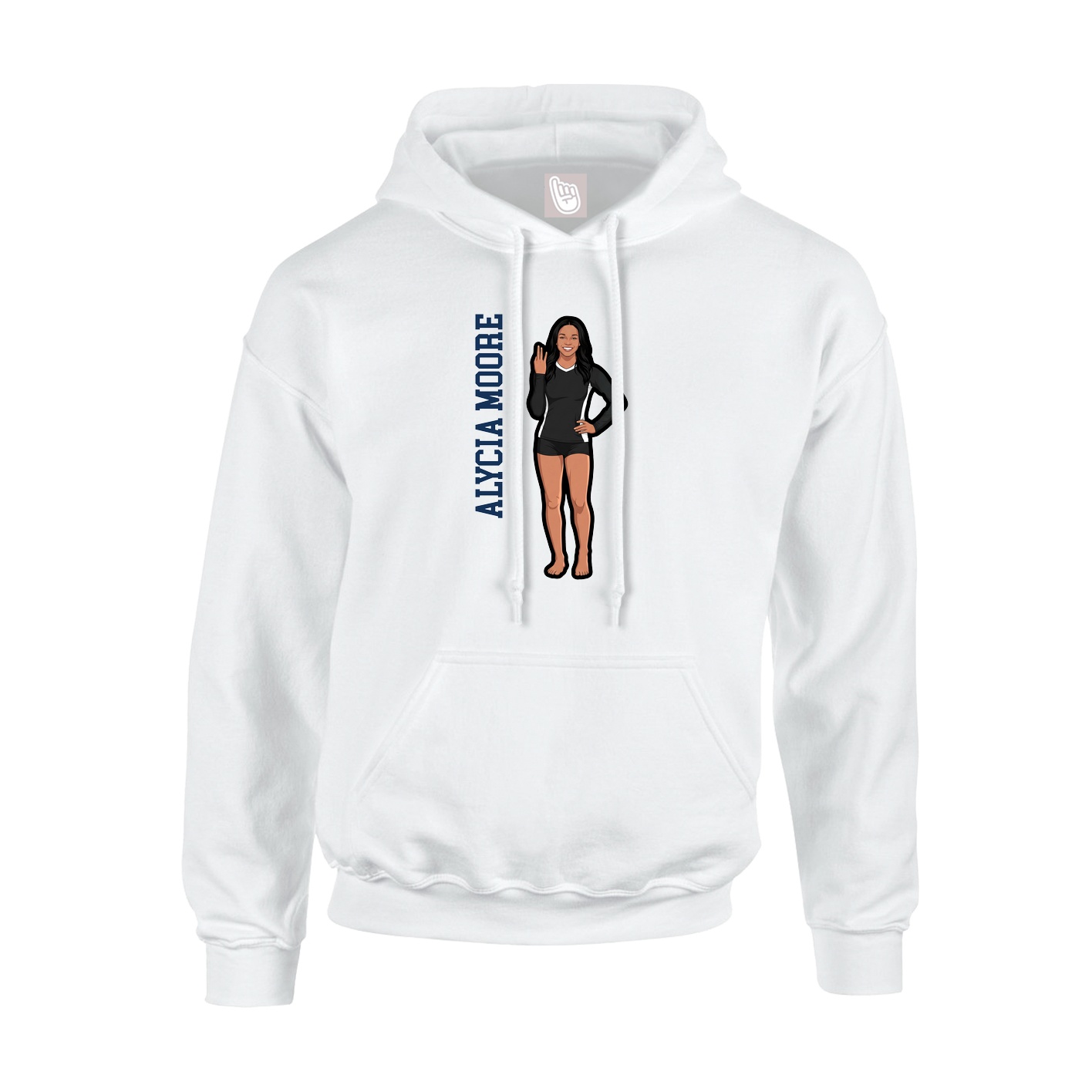 Youth Hoodie — Name Vertical in White