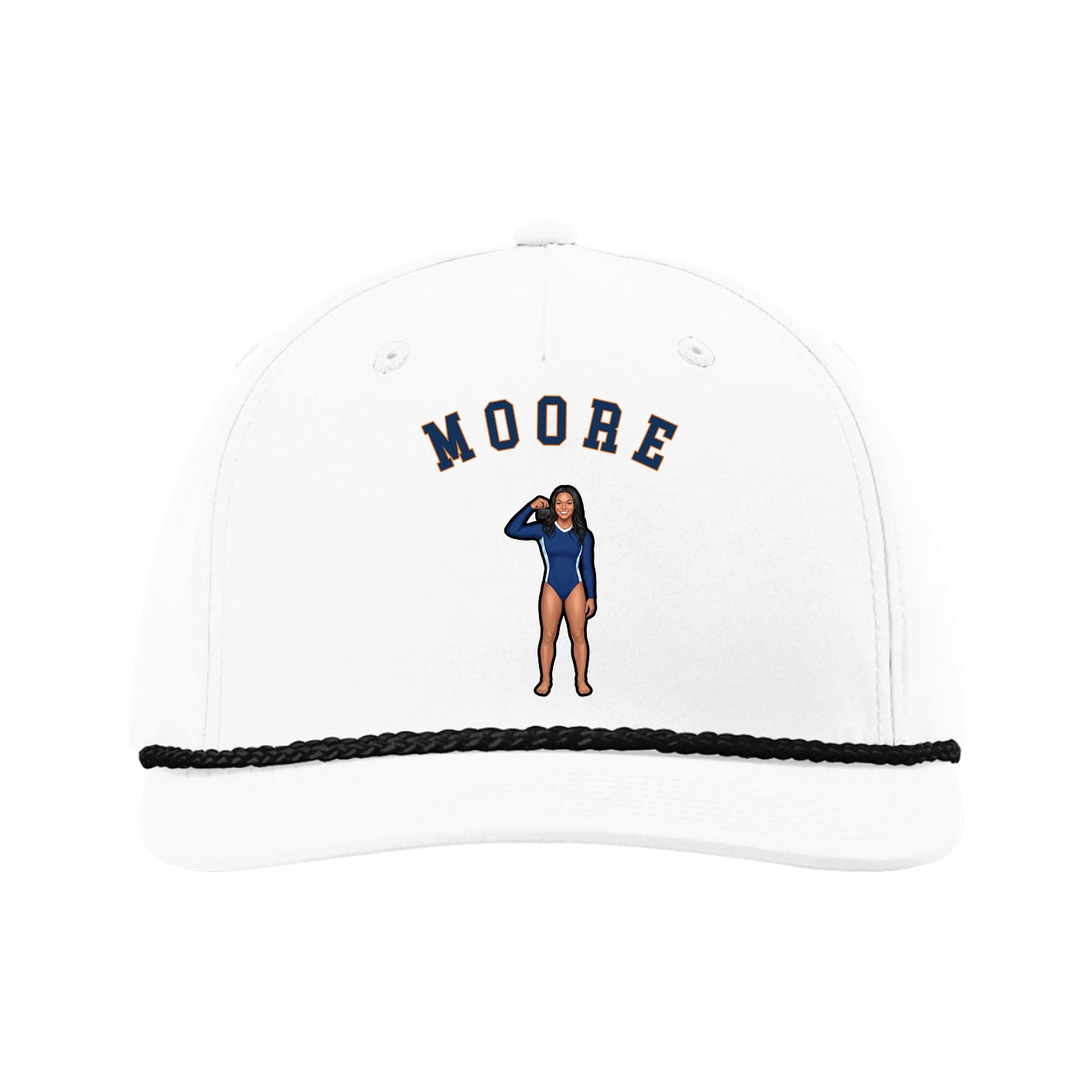 Five-Panel Classic Rope Cap — Shirsey Arch in White
