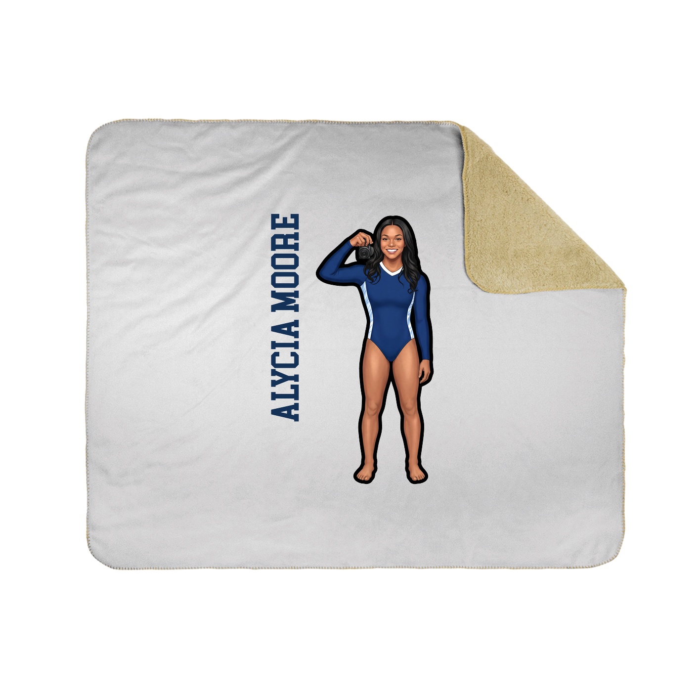 Throw Blanket — Name Vertical in White