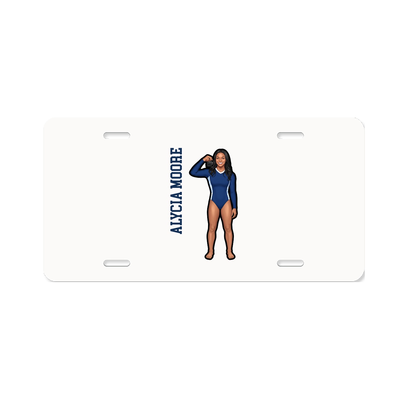 License Plate — Name Vertical in Classic