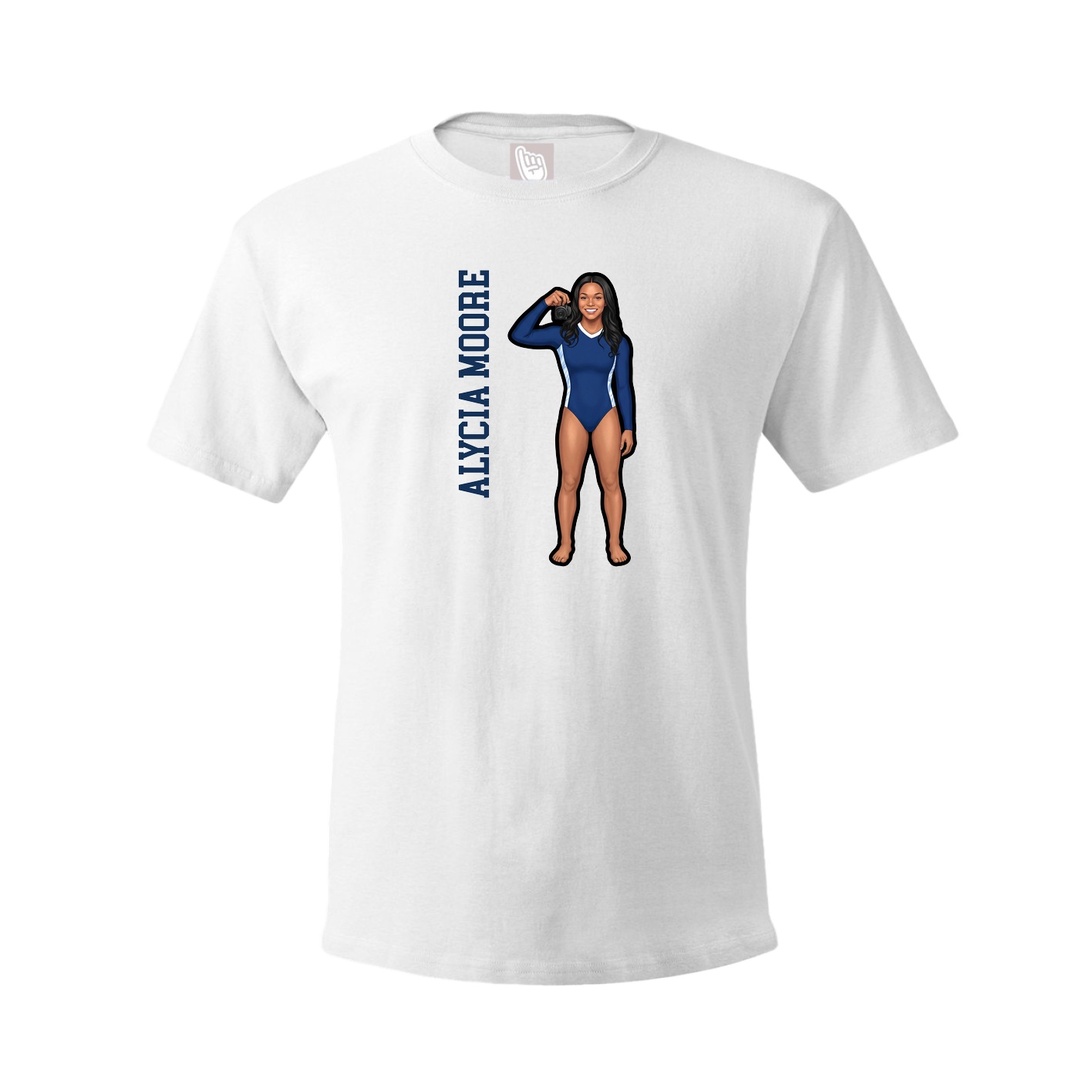 Tee — Name Vertical in White