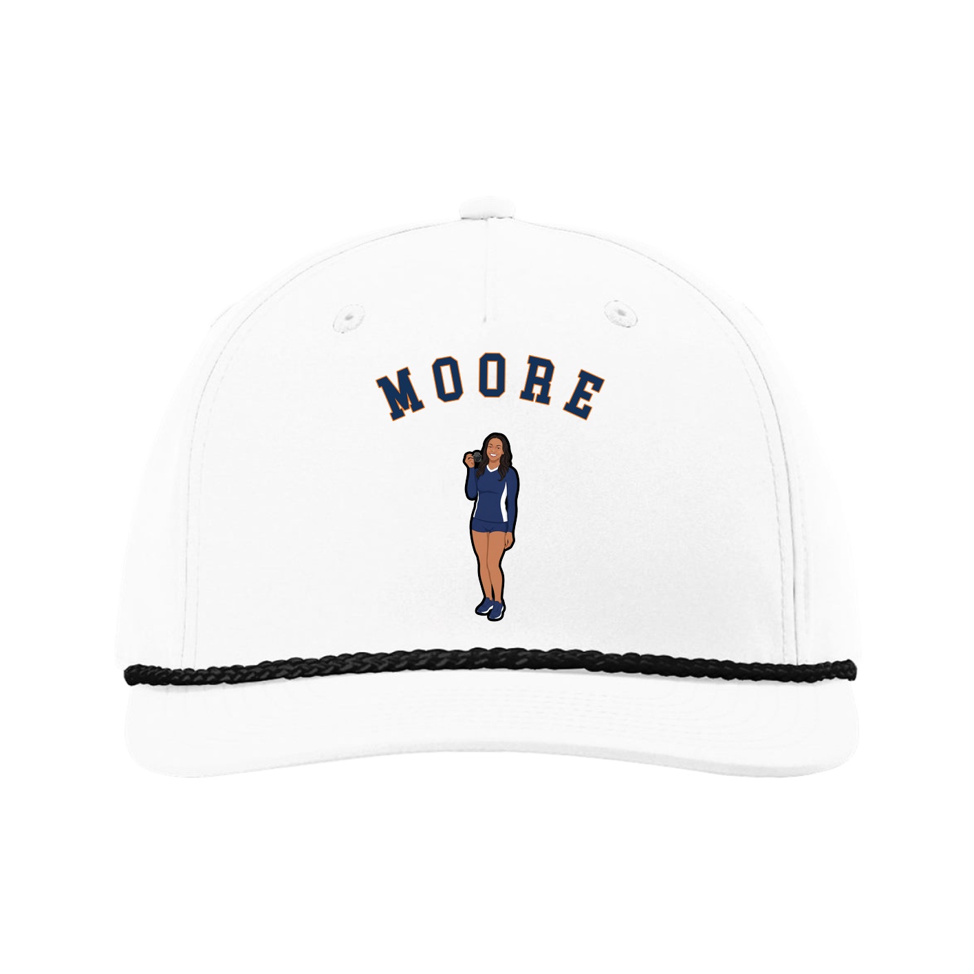 Five-Panel Classic Rope Cap — Shirsey Arch in White