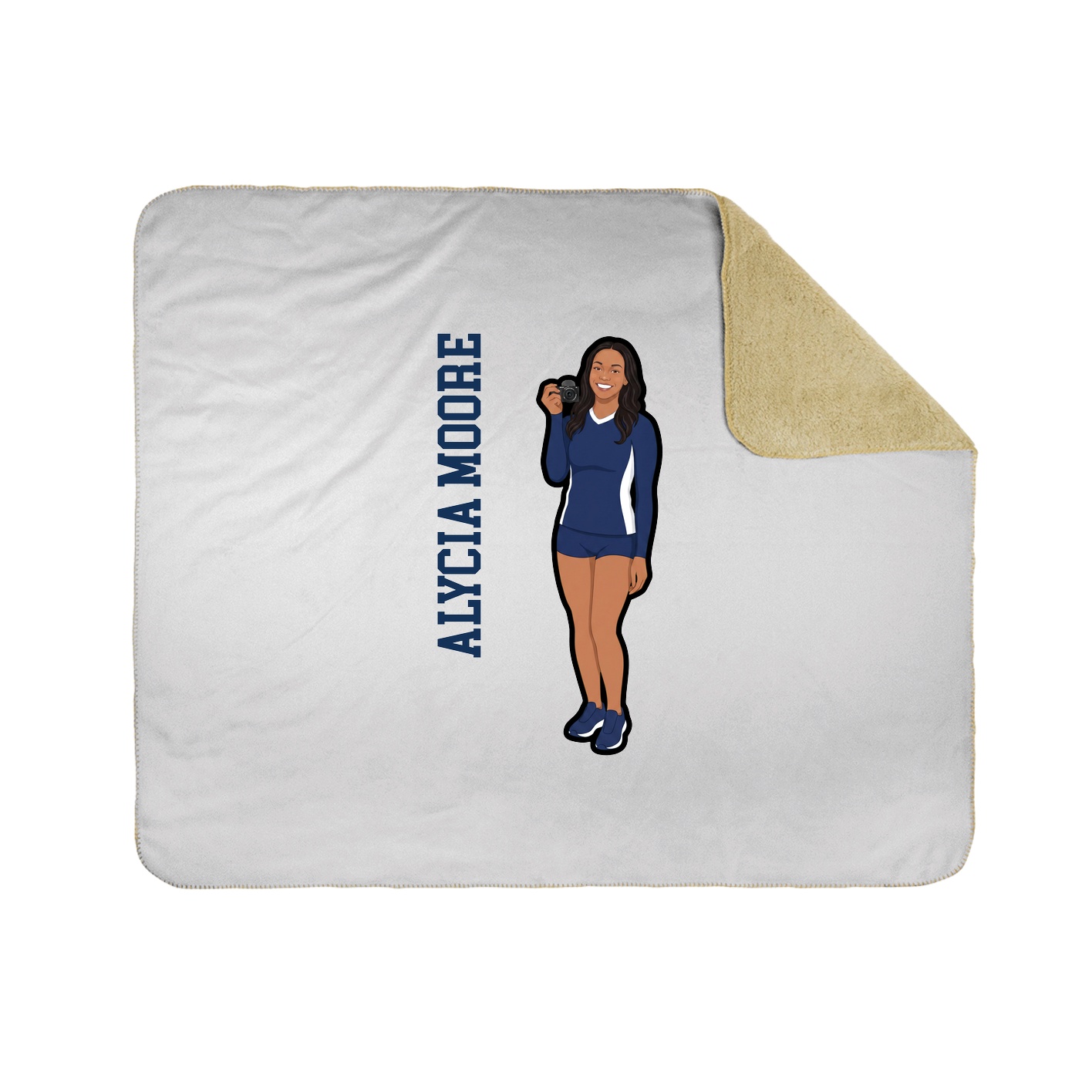 Throw Blanket — Name Vertical in White