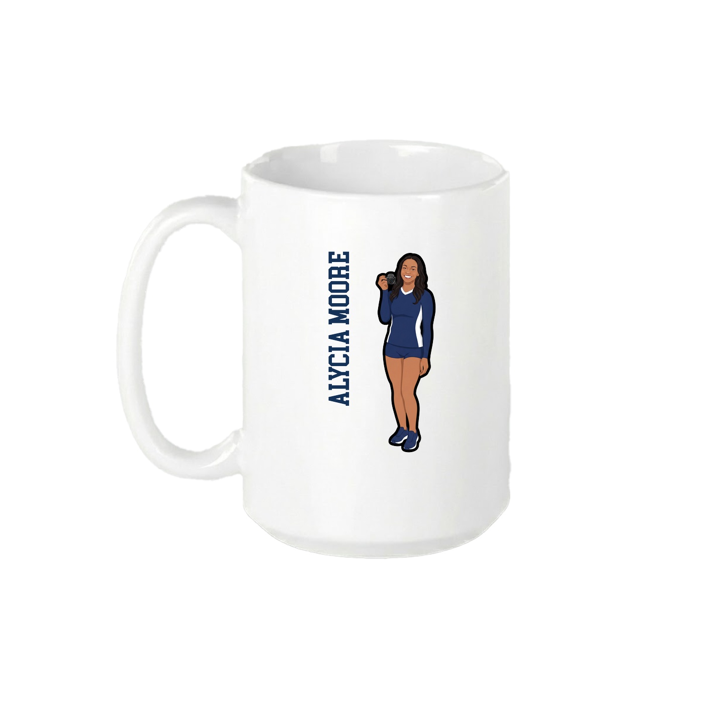15oz Coffee Mug — Name Vertical in White