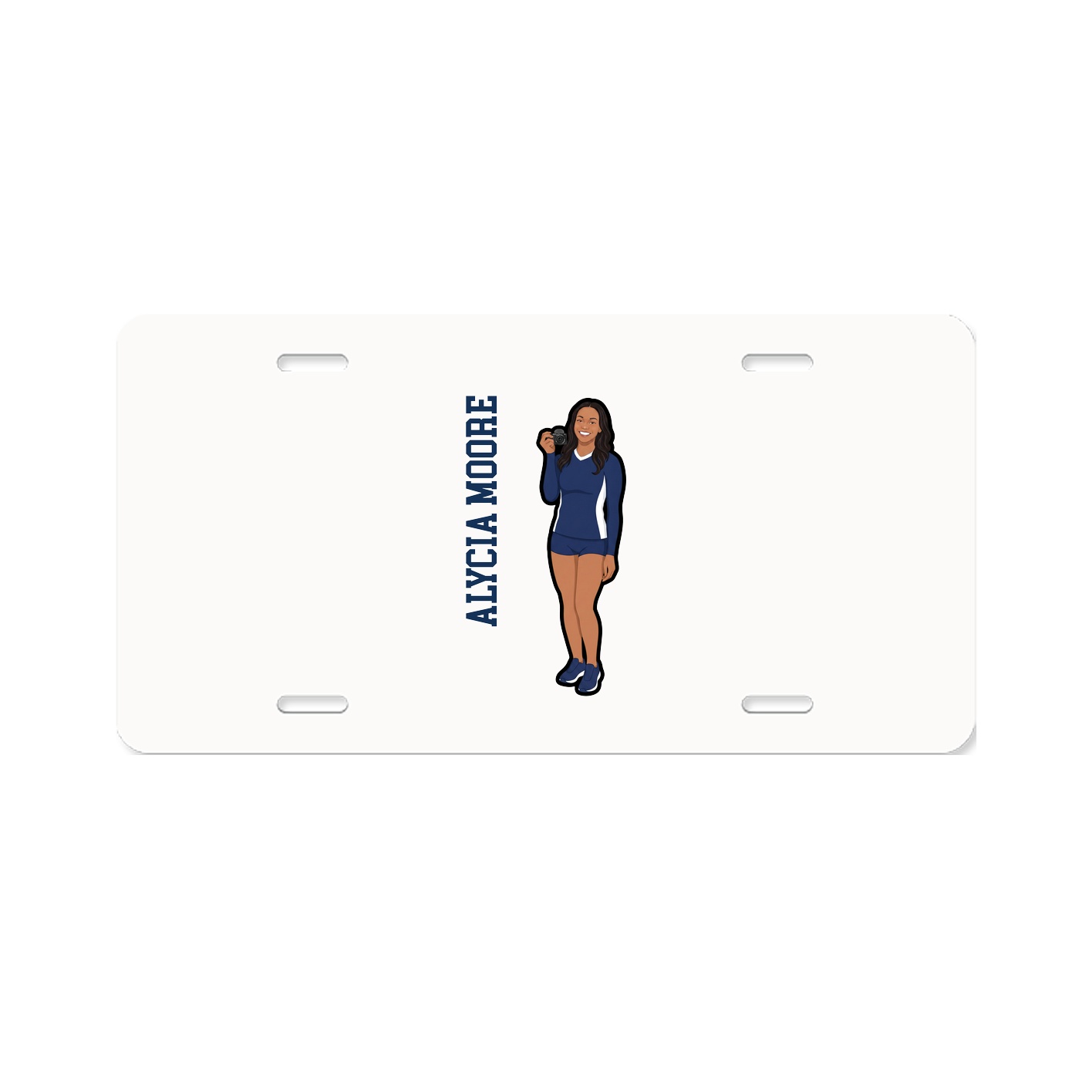 License Plate — Name Vertical in Classic