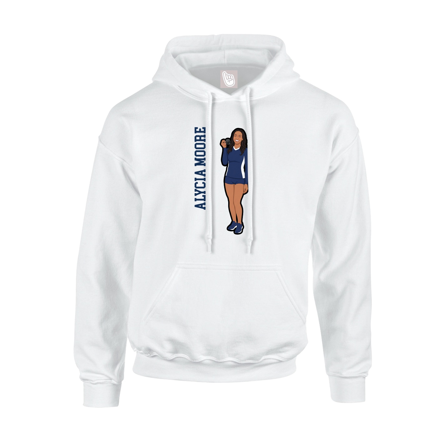 Youth Hoodie — Name Vertical in White