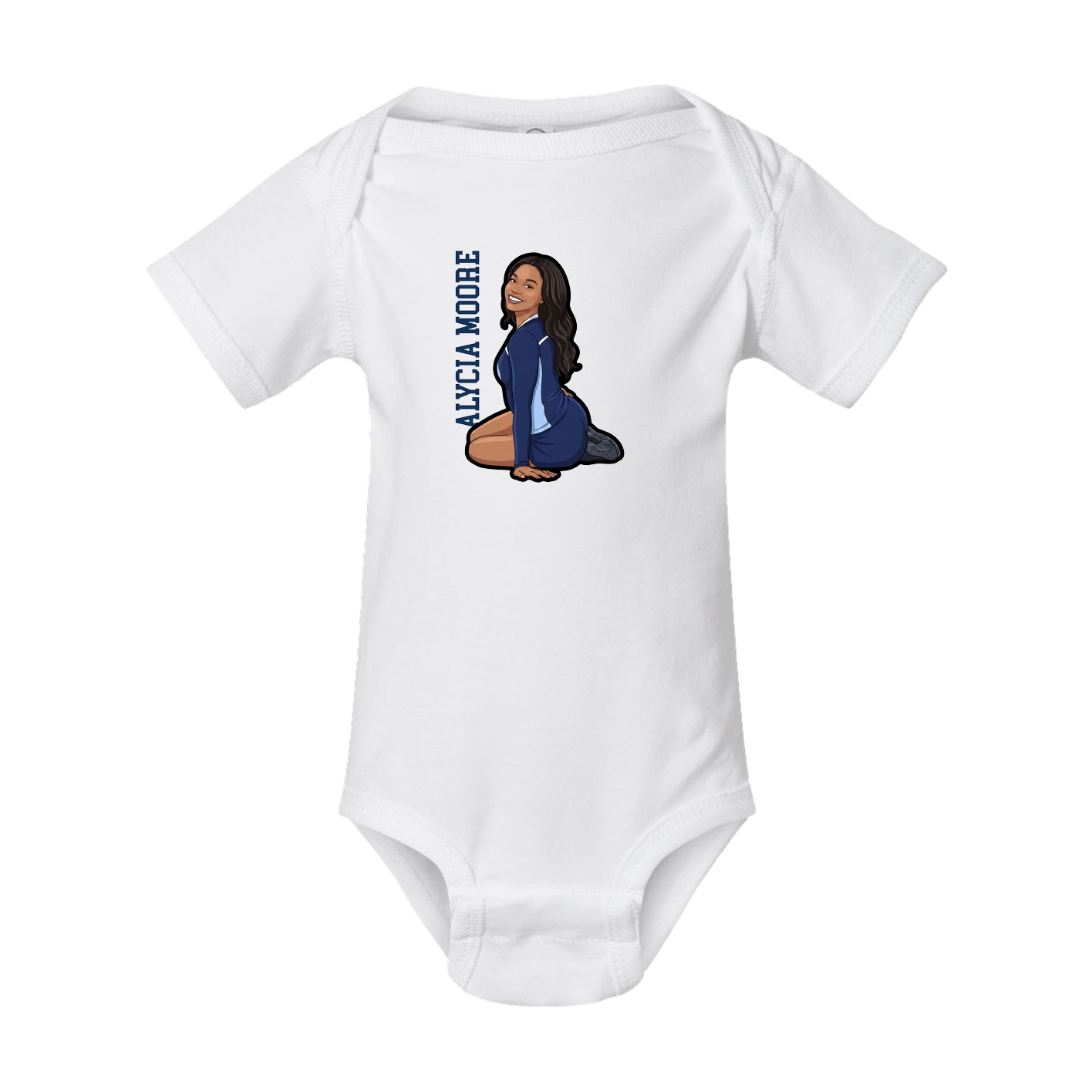 Baby Onesie — Name Vertical in White