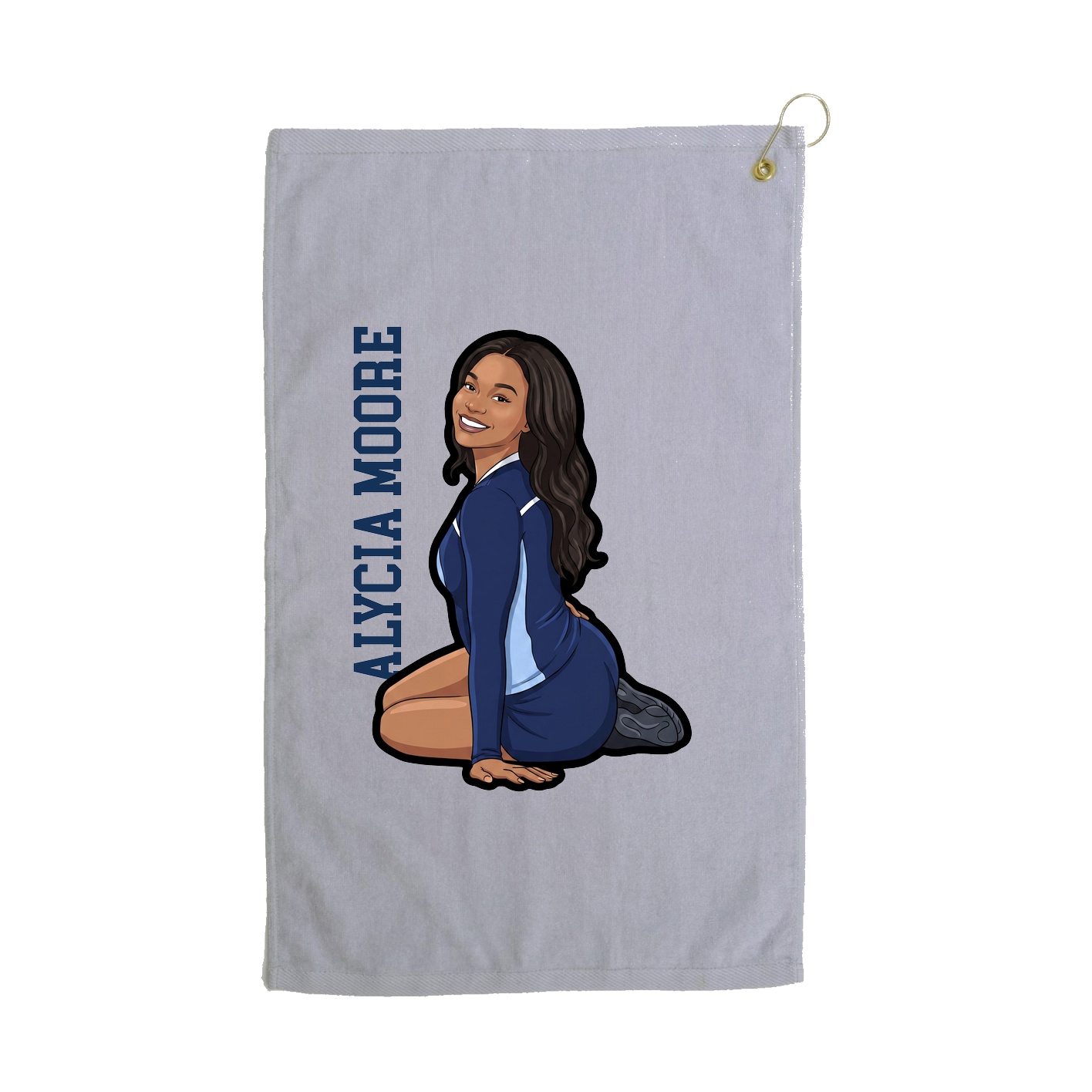 Golf Towel — Name Vertical in Grey