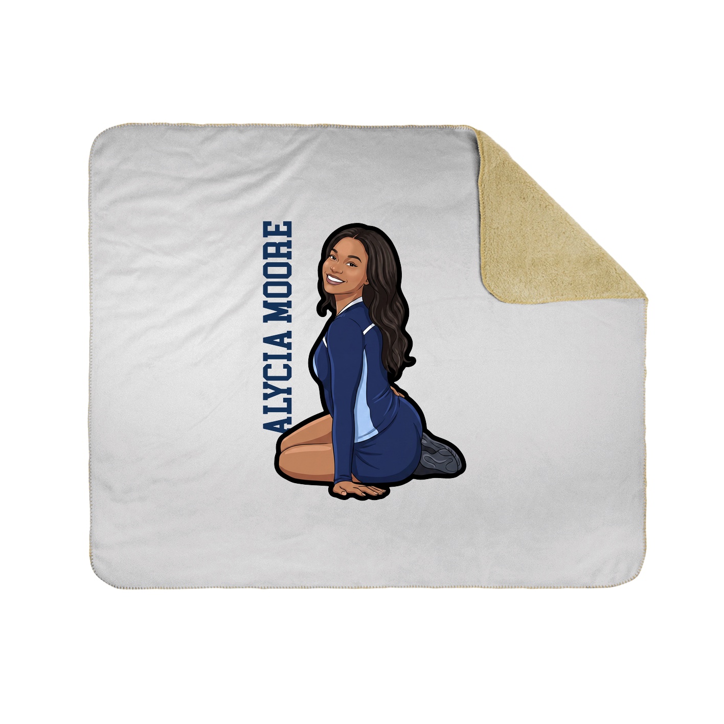 Throw Blanket — Name Vertical in White
