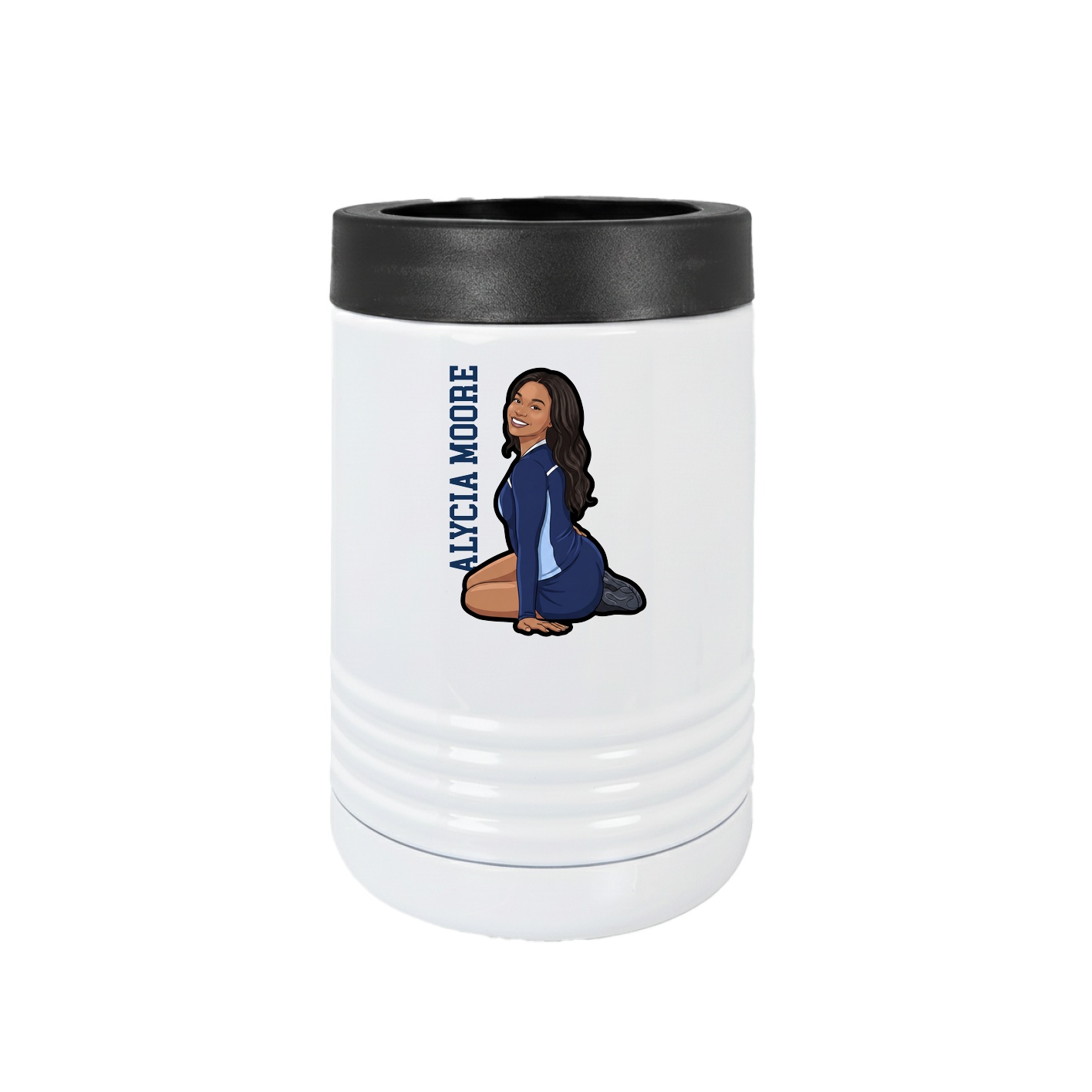 Beverage Holder — Name Vertical in White